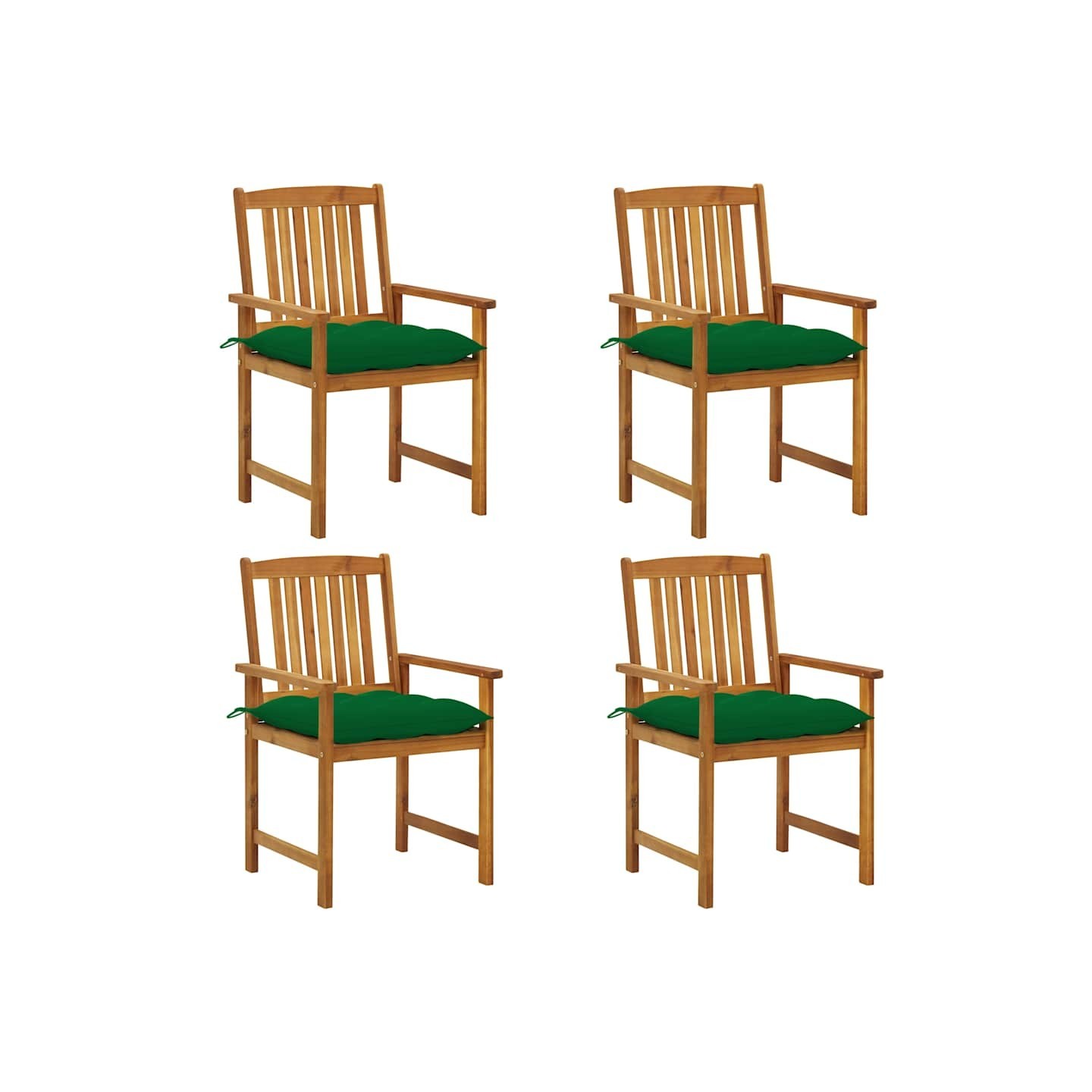 Chaises de jardin avec coussins lot de 4 Bois d'acacia massif