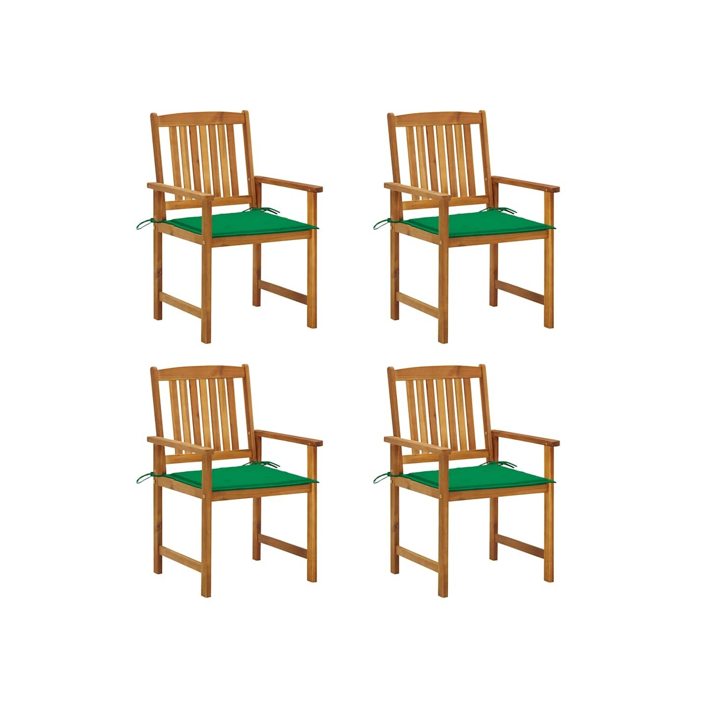 Chaises de jardin avec coussins lot de 4 Bois d'acacia massif