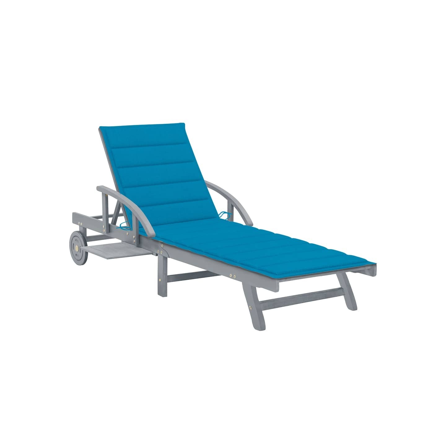 Chaise longue de jardin avec coussin Bois d'acacia solide