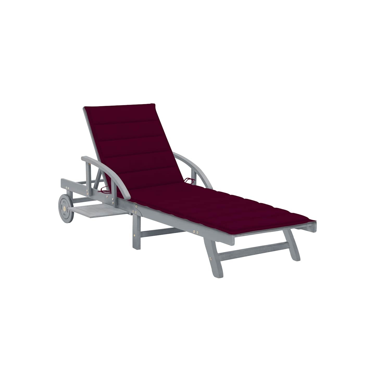 Chaise longue de jardin avec coussin Bois d'acacia solide