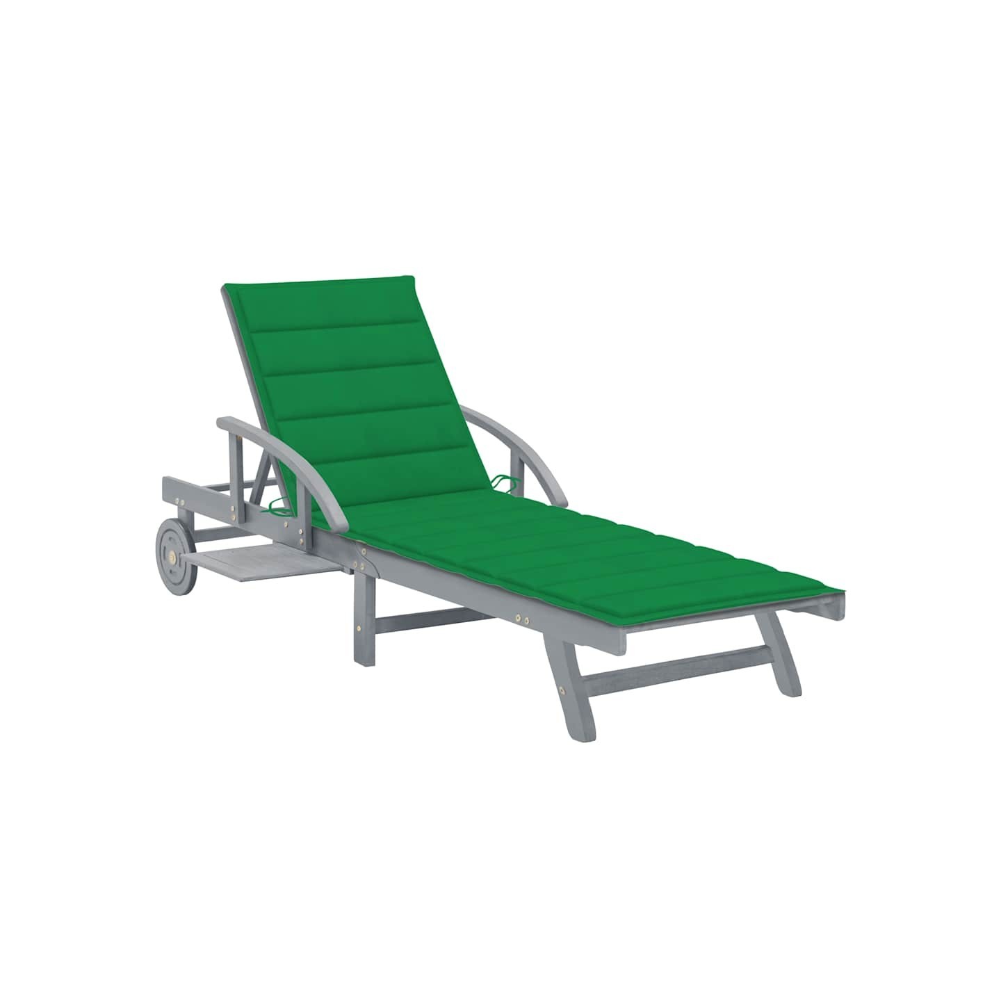 Chaise longue de jardin avec coussin Bois d'acacia solide