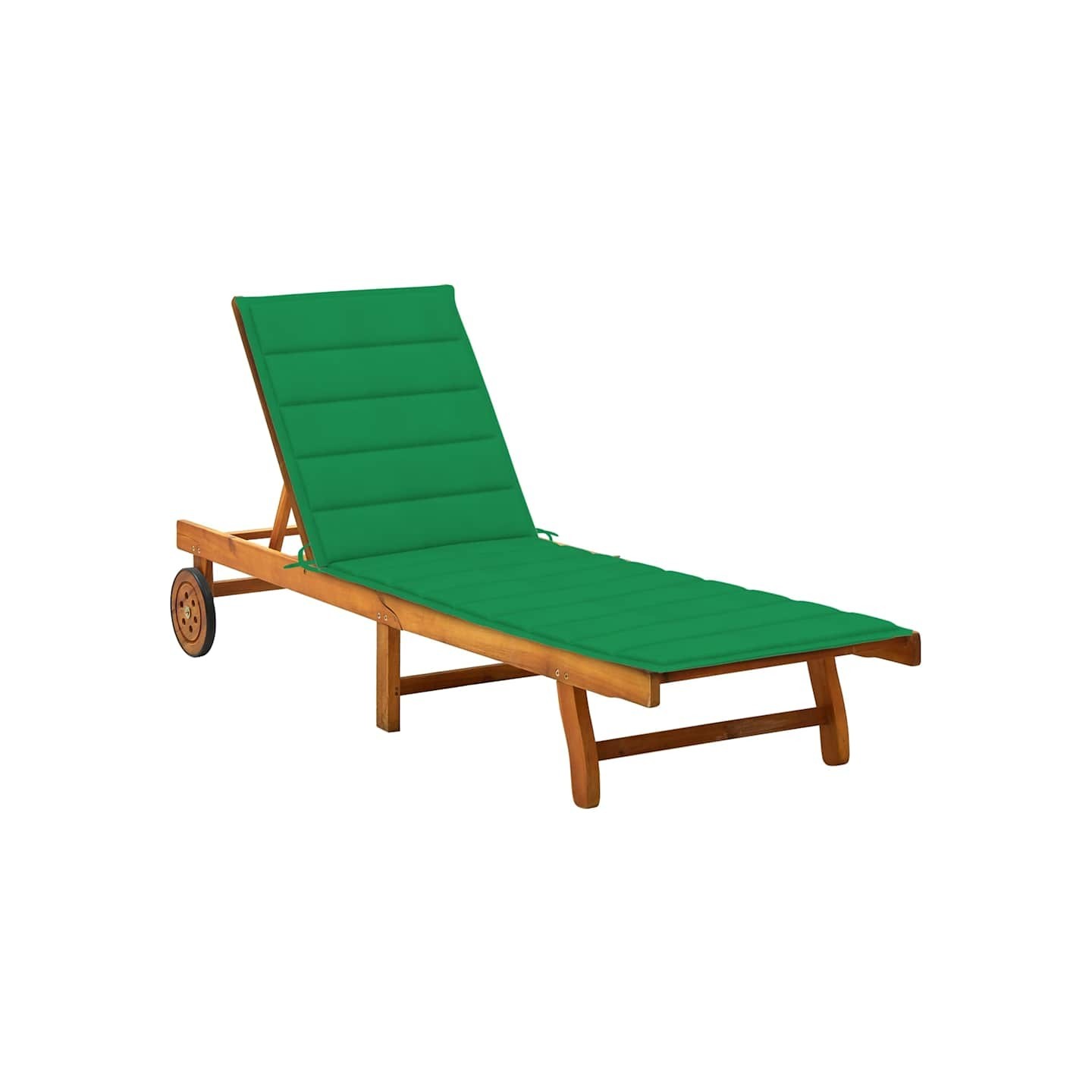 Chaise longue de jardin avec coussin Bois d'acacia solide