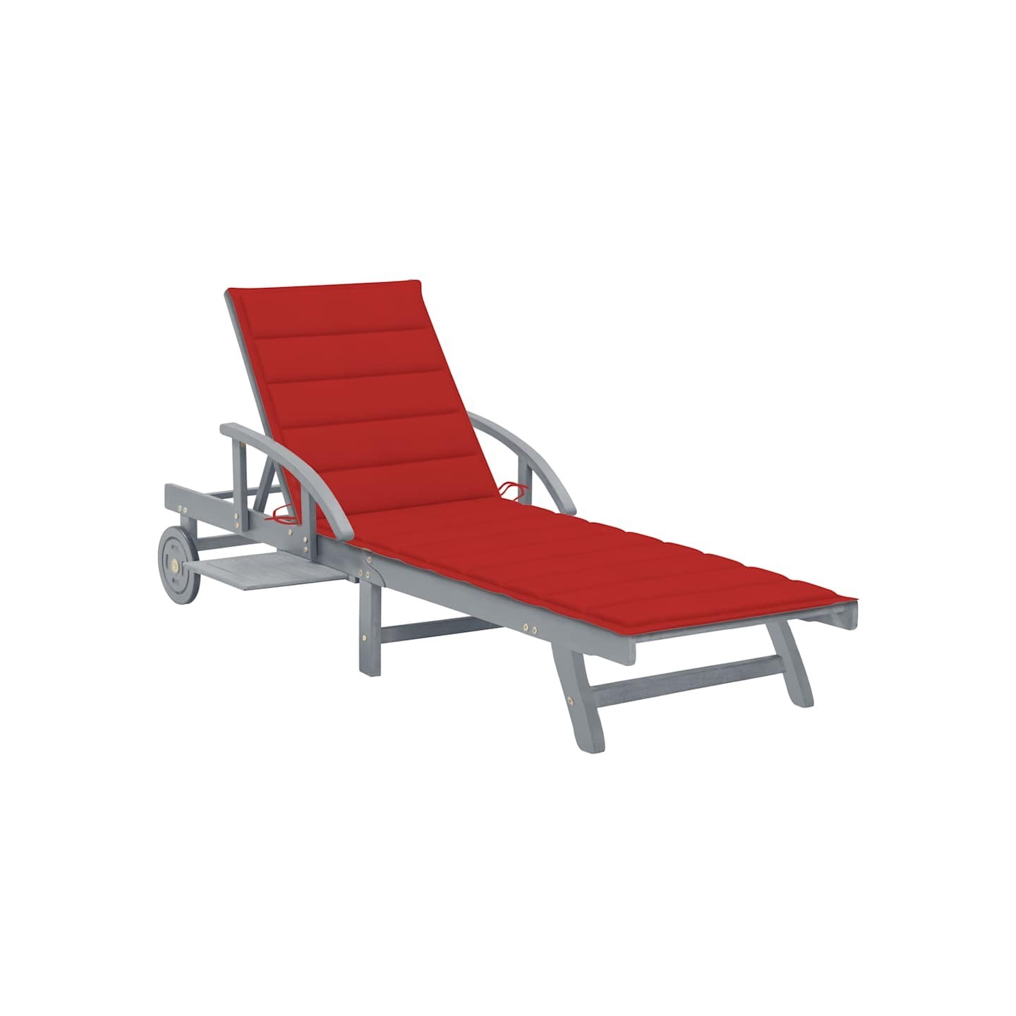 Chaise longue de jardin avec coussin Bois d'acacia solide
