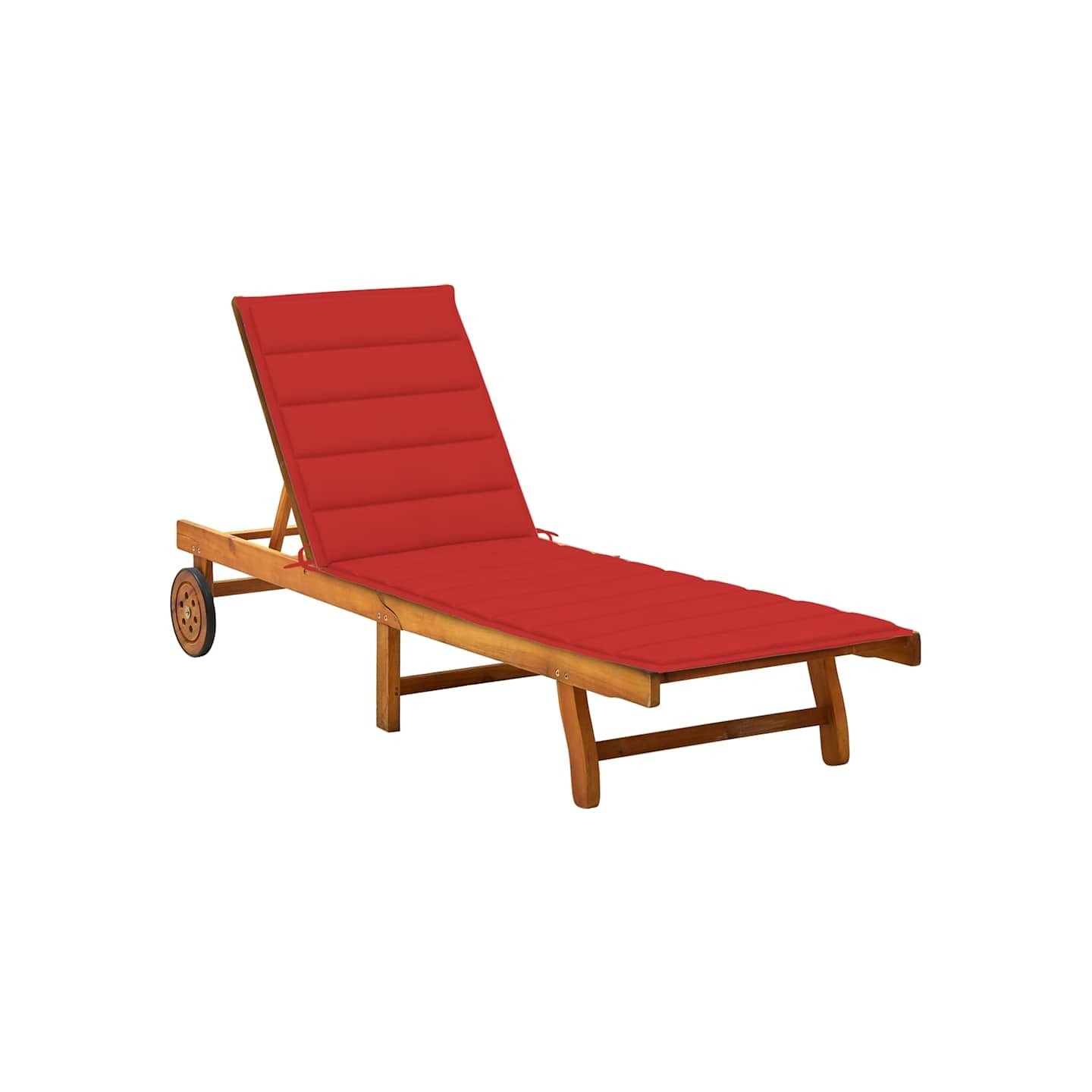 Chaise longue de jardin avec coussin Bois d'acacia solide
