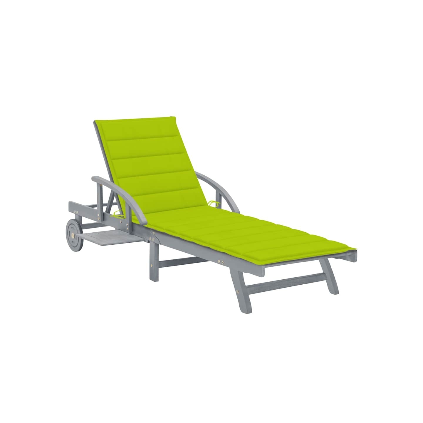 Chaise longue de jardin avec coussin Bois d'acacia solide