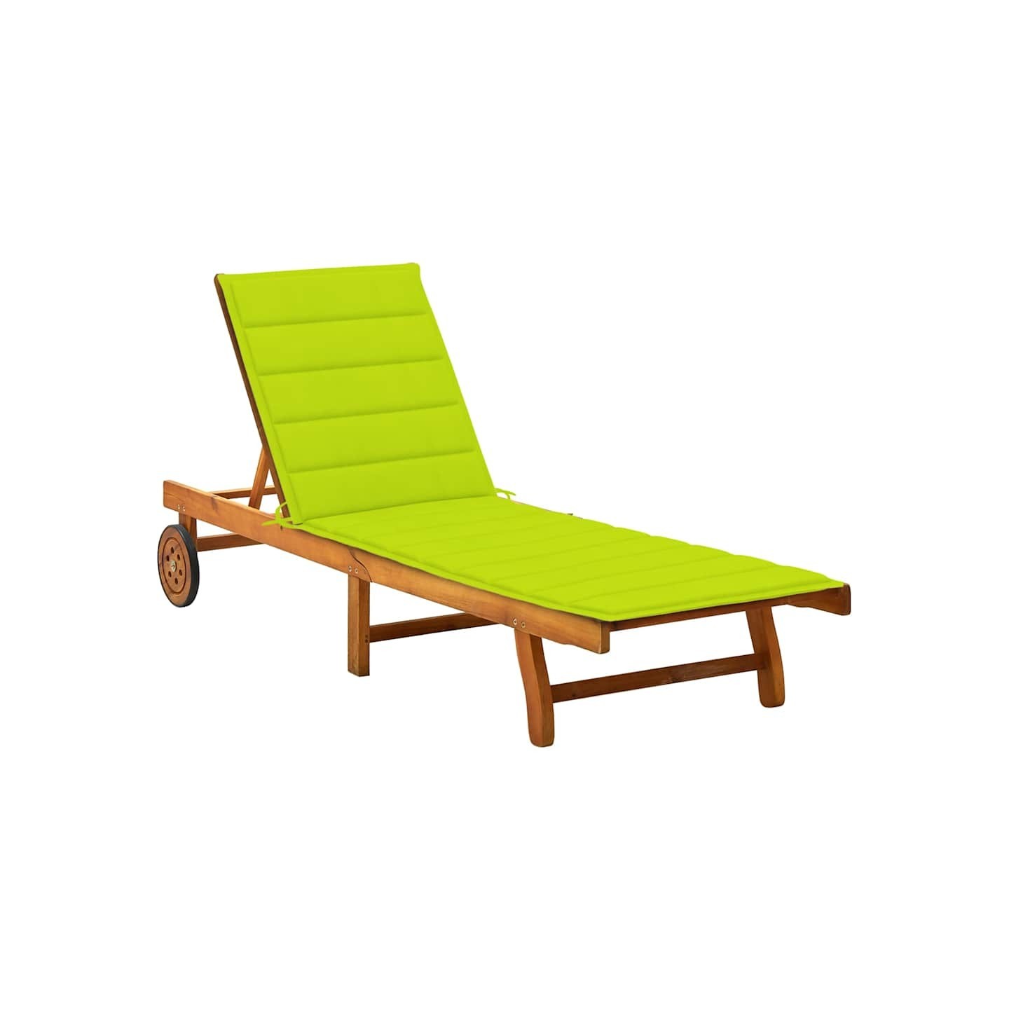 Chaise longue de jardin avec coussin Bois d'acacia solide