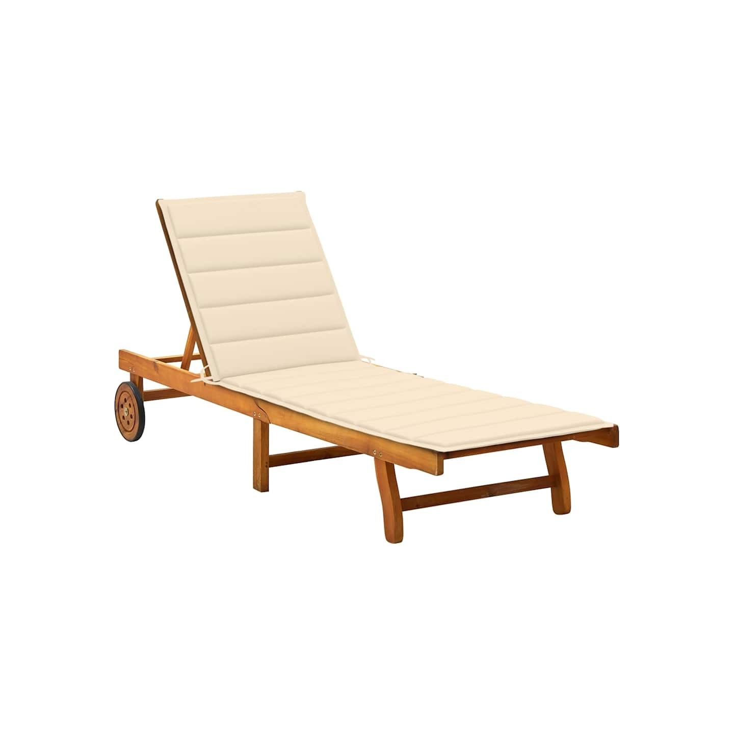 Chaise longue de jardin avec coussin Bois d'acacia solide