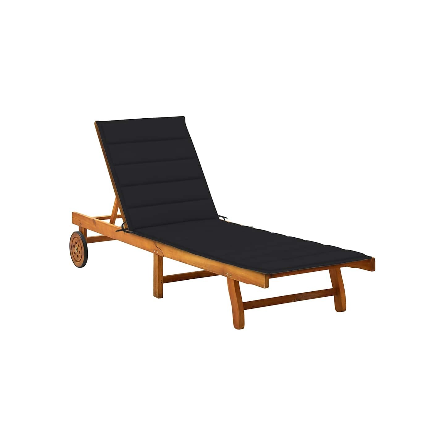 Chaise longue de jardin avec coussin Bois d'acacia solide