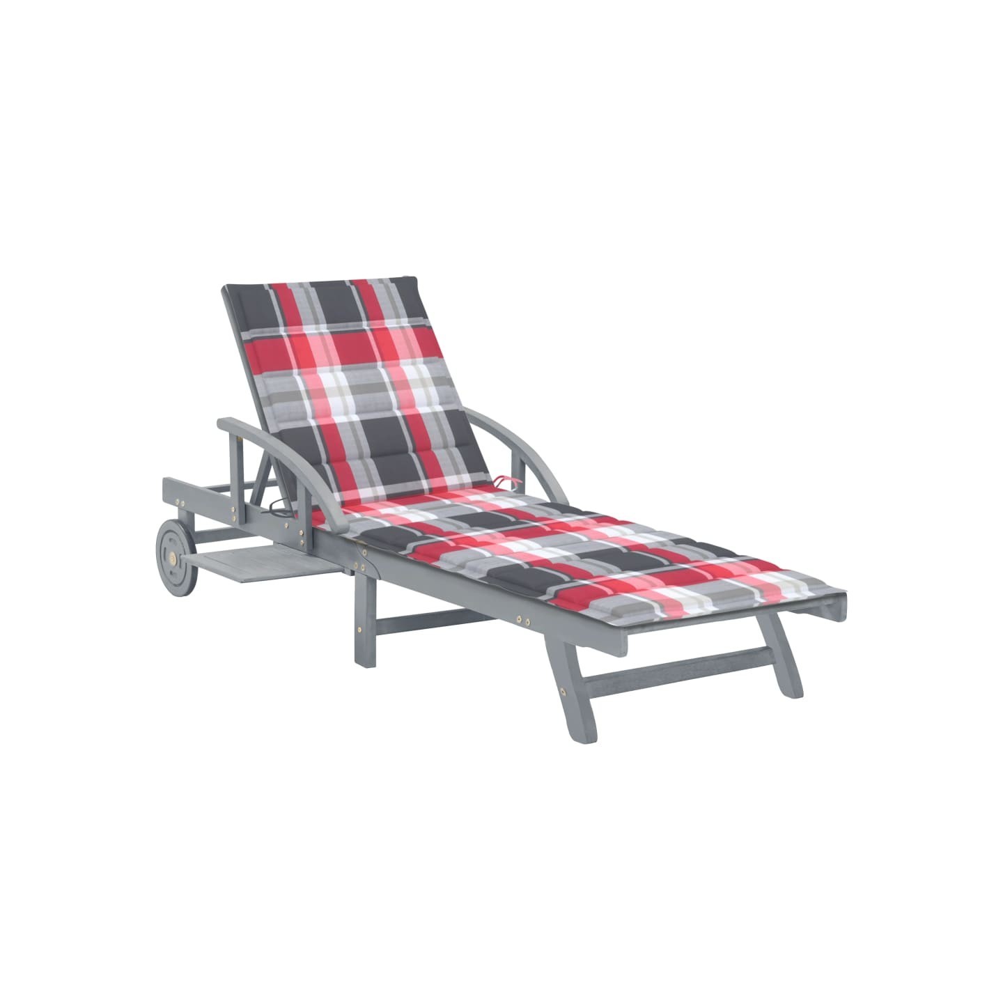 Chaise longue de jardin avec coussin Bois d'acacia solide