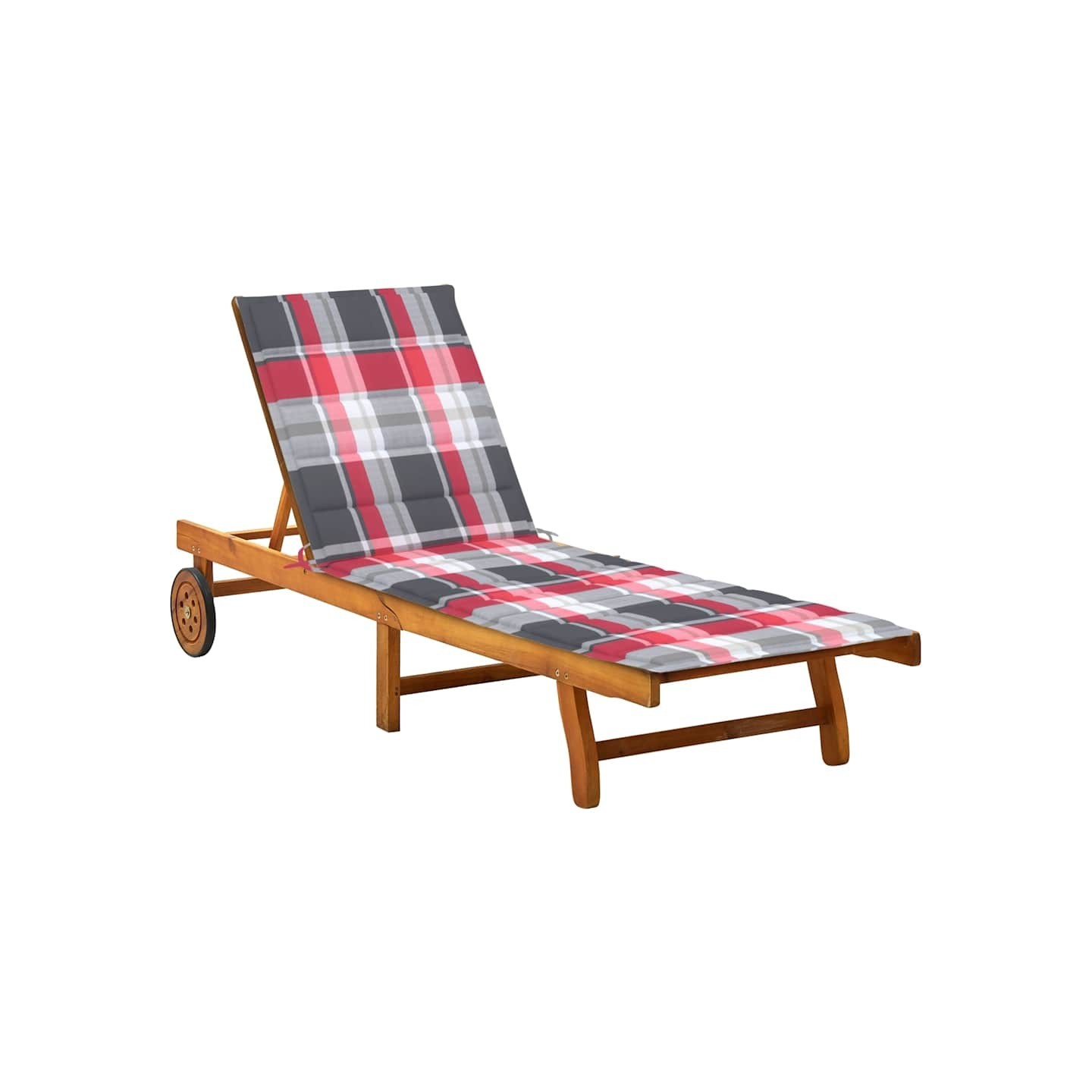 Chaise longue de jardin avec coussin Bois d'acacia solide