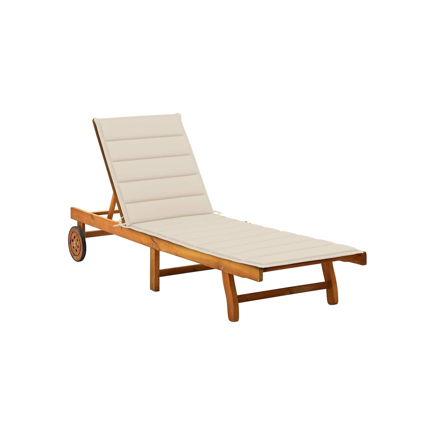 Chaise longue de jardin avec coussin Bois d'acacia solide