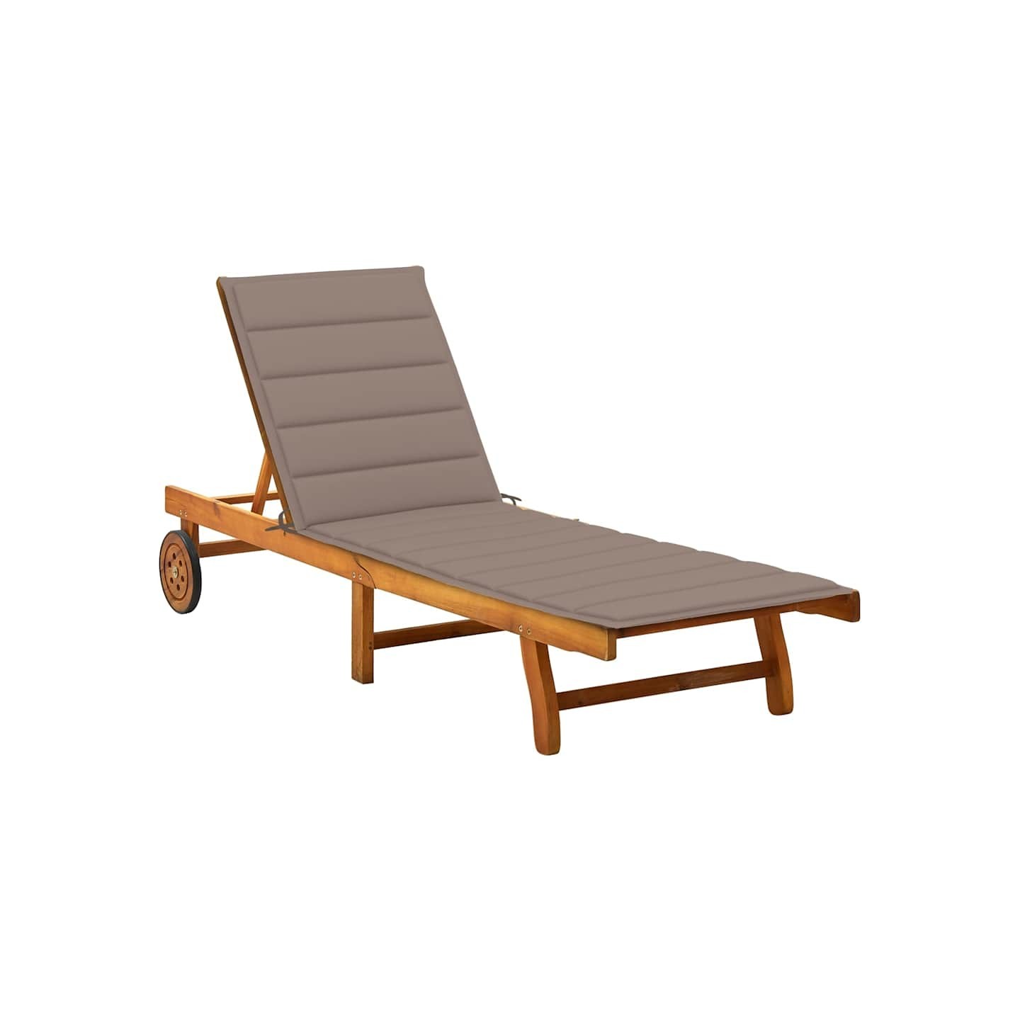 Chaise longue de jardin avec coussin Bois d'acacia solide