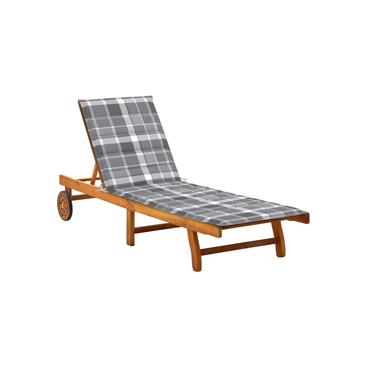 Chaise longue de jardin avec coussin Bois d'acacia solide