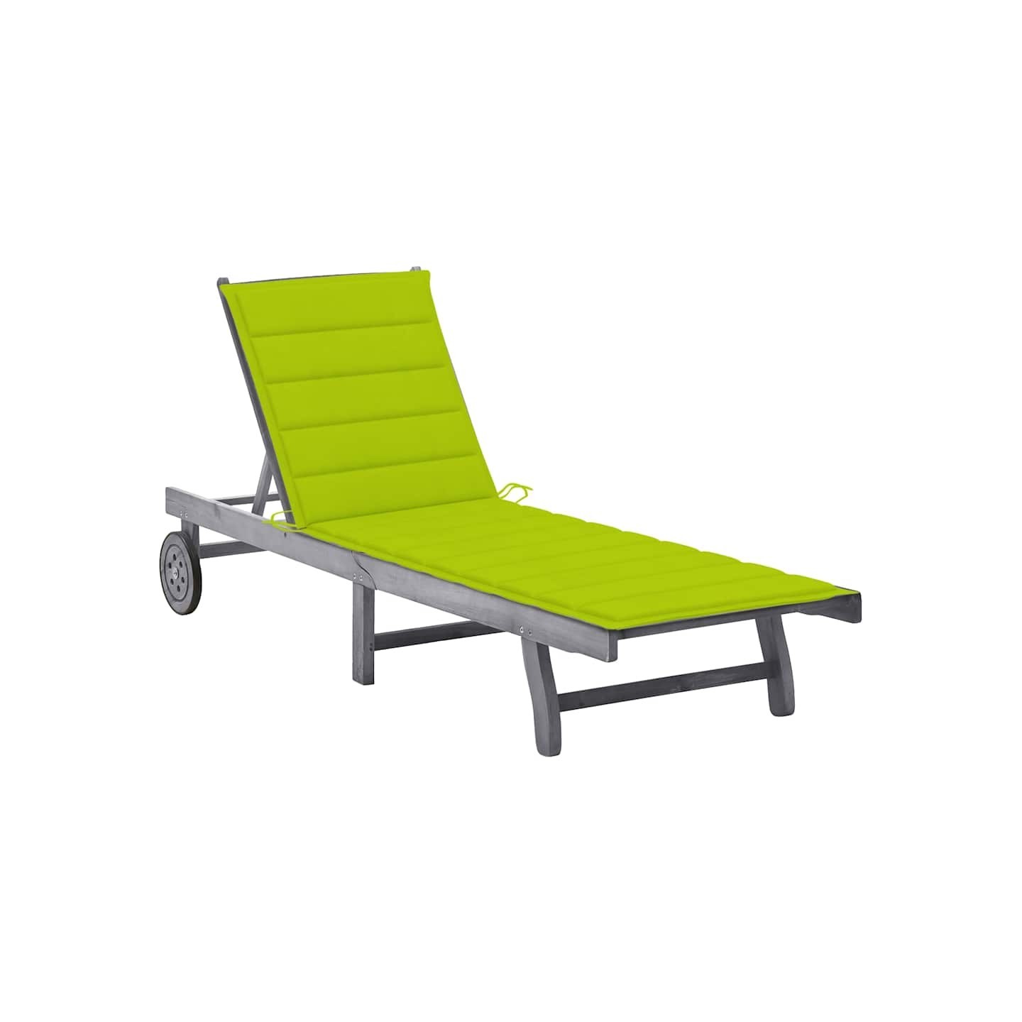Chaise longue de jardin avec coussin Gris Bois d'acacia solide