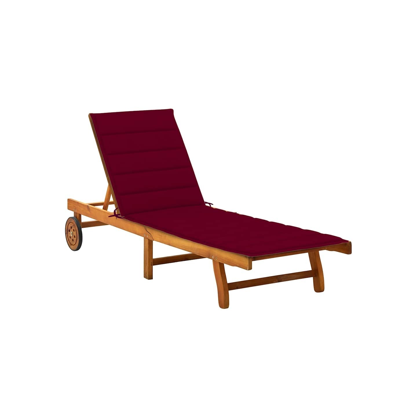 Chaise longue de jardin avec coussin Bois d'acacia solide