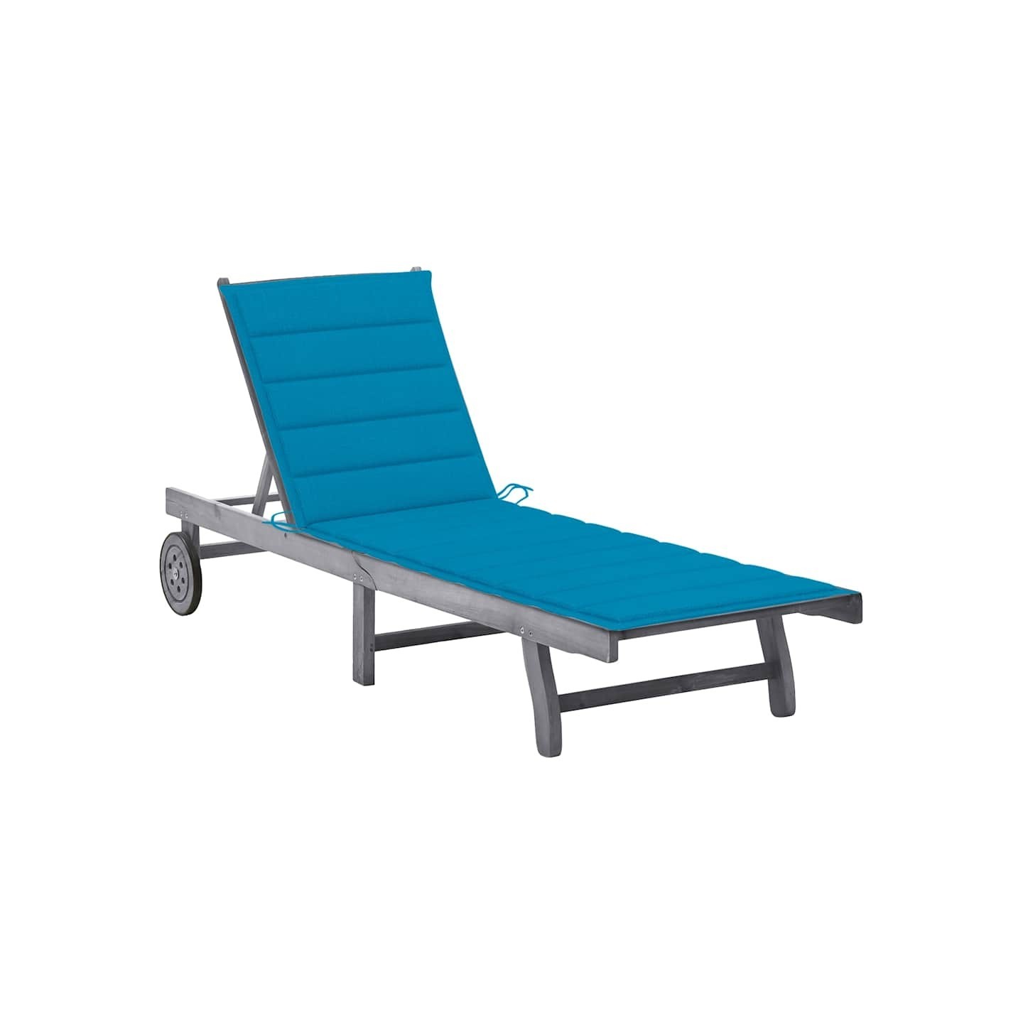Chaise longue de jardin avec coussin Gris Bois d'acacia solide