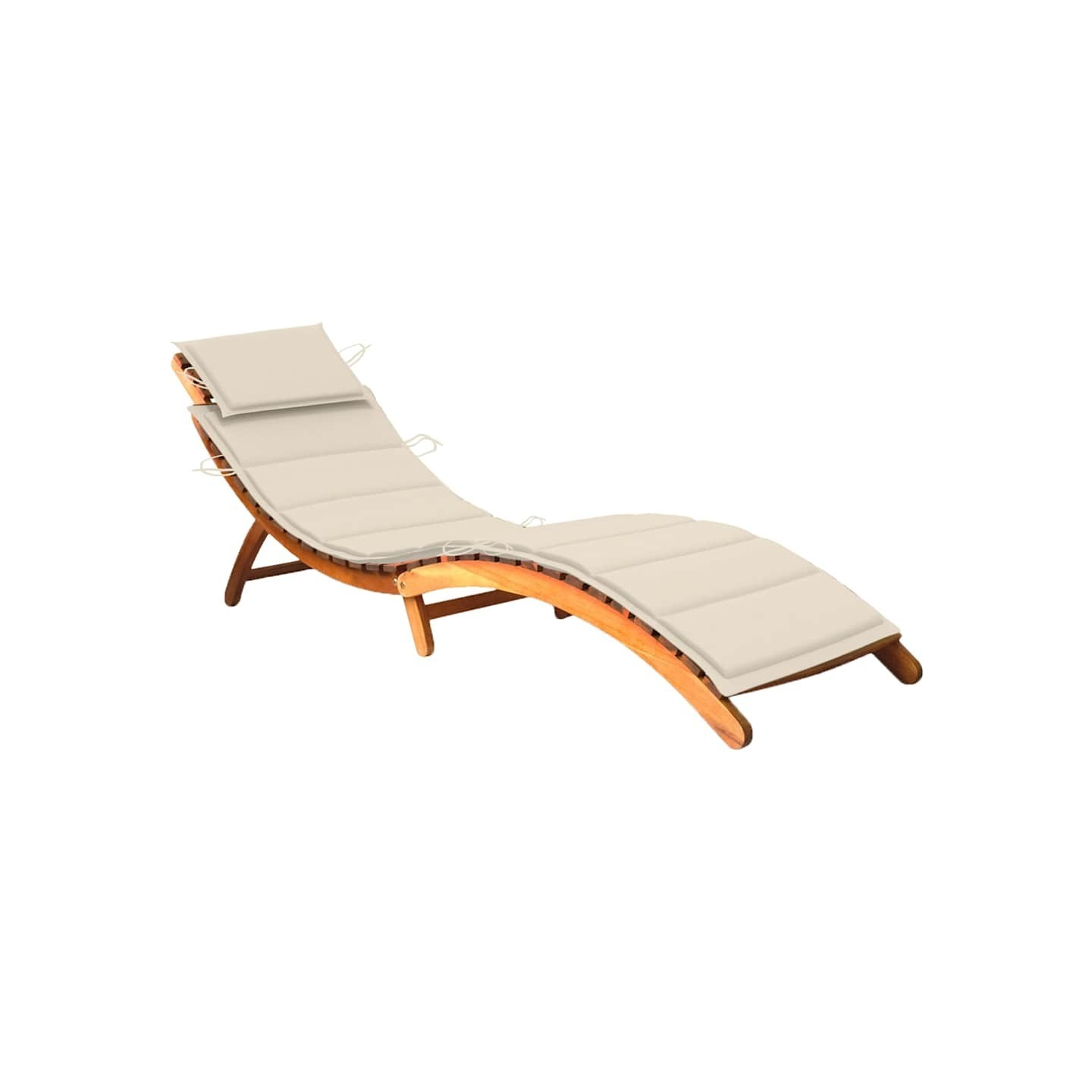 Chaise longue de jardin avec coussin Bois d'acacia solide