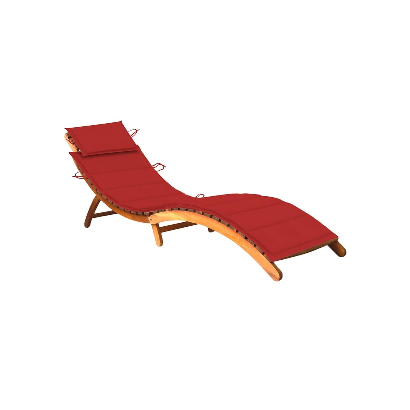 Chaise longue de jardin avec coussin Bois d'acacia solide