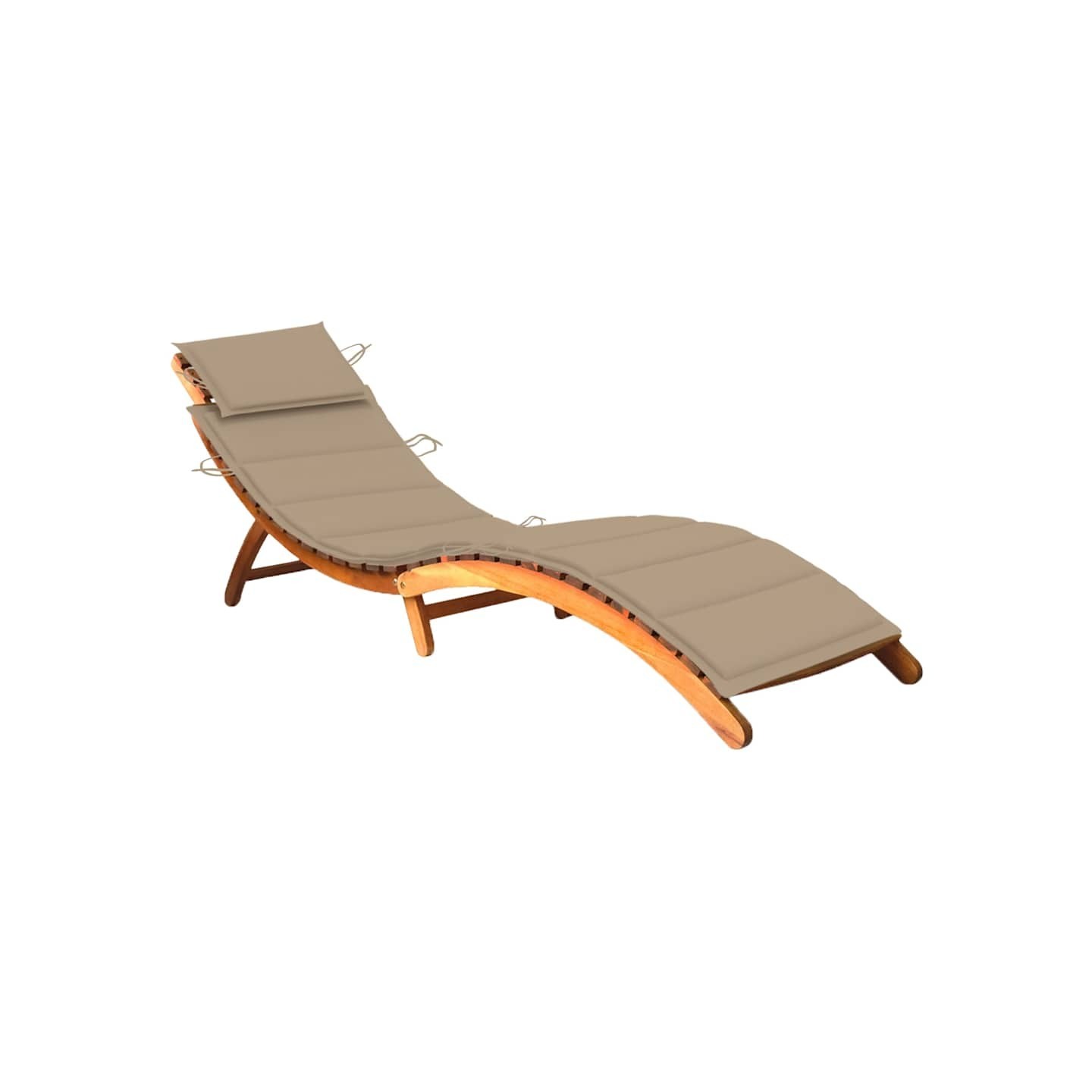 Chaise longue de jardin avec coussin Bois d'acacia solide