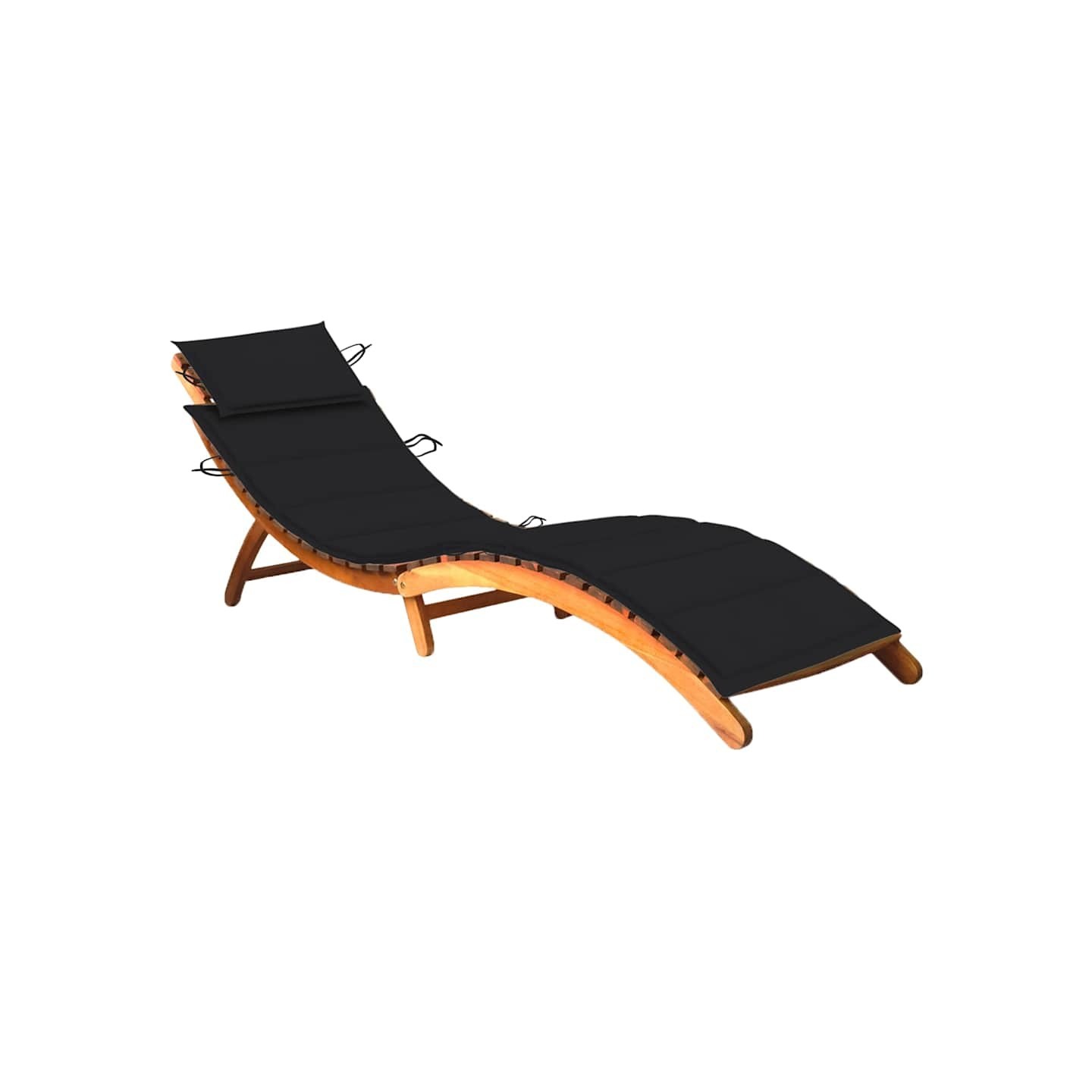 Chaise longue de jardin avec coussin Bois d'acacia solide