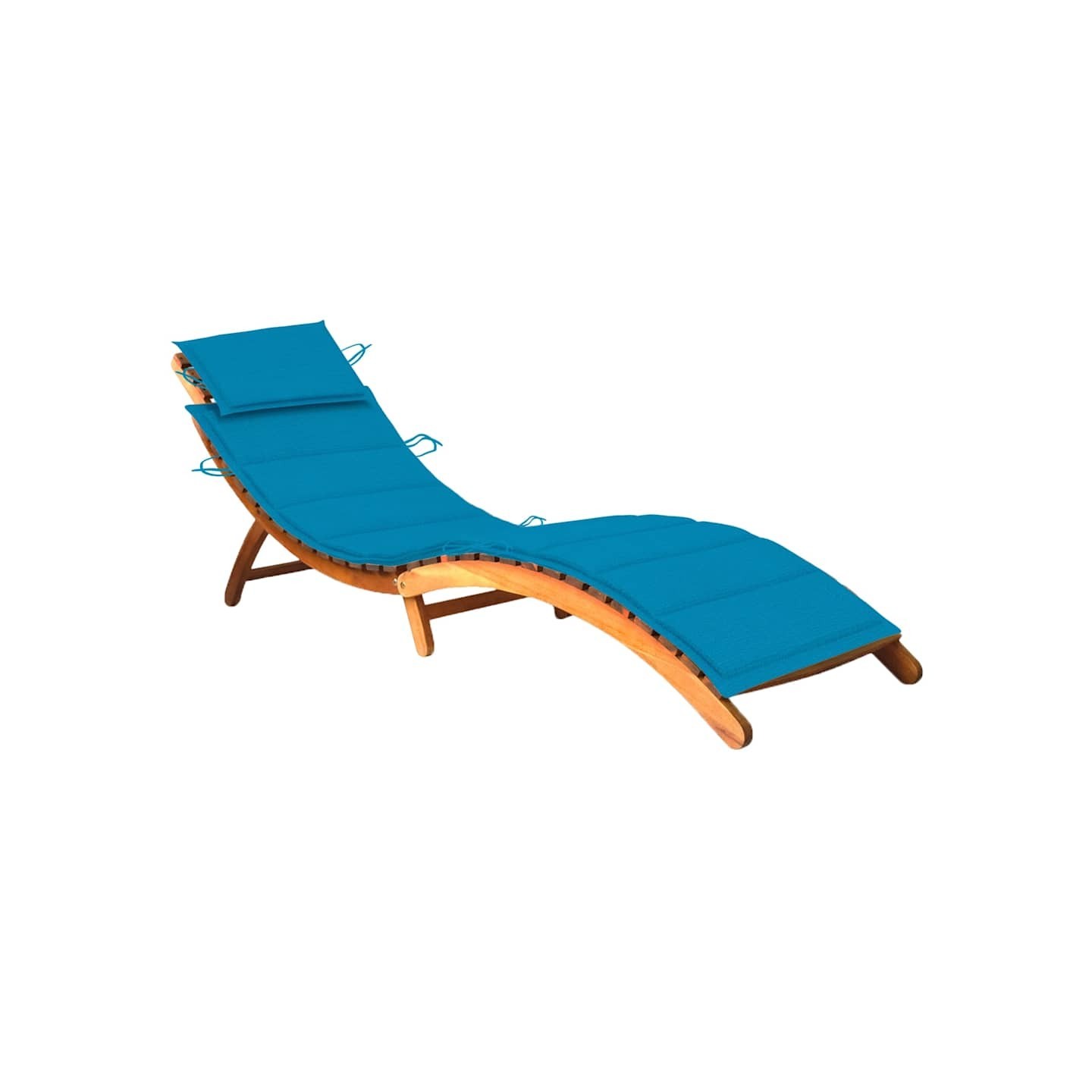 Chaise longue de jardin avec coussin Bois d'acacia solide