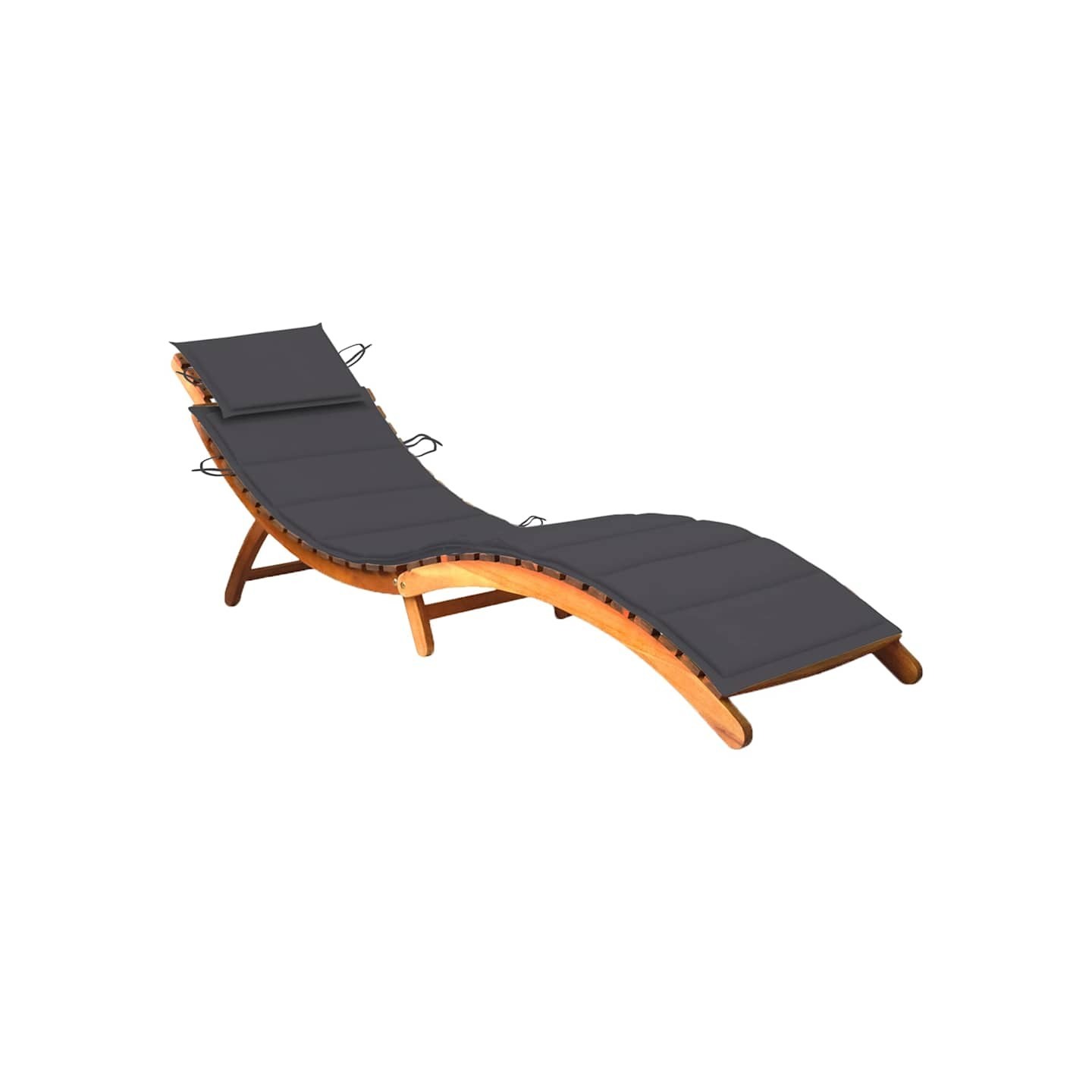 Chaise longue de jardin avec coussin Bois d'acacia solide