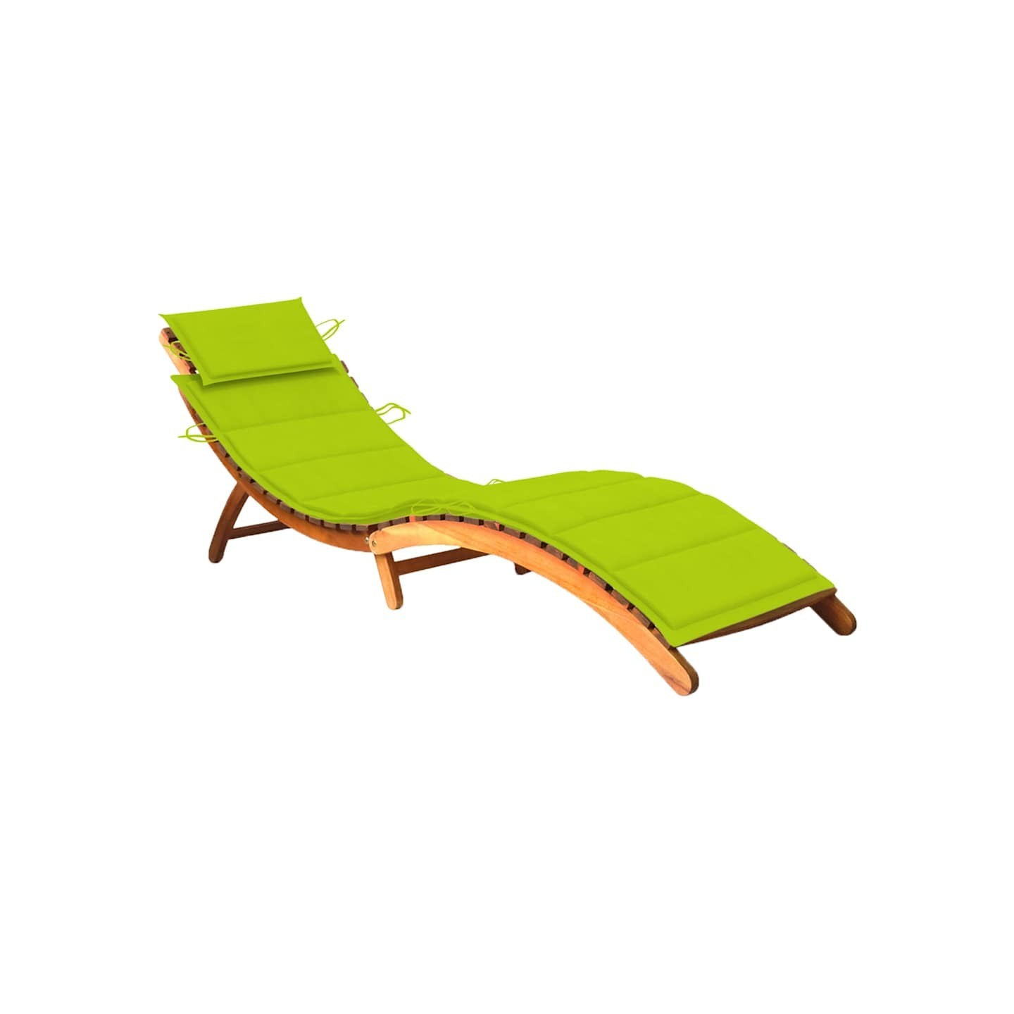 Chaise longue de jardin avec coussin Bois d'acacia solide