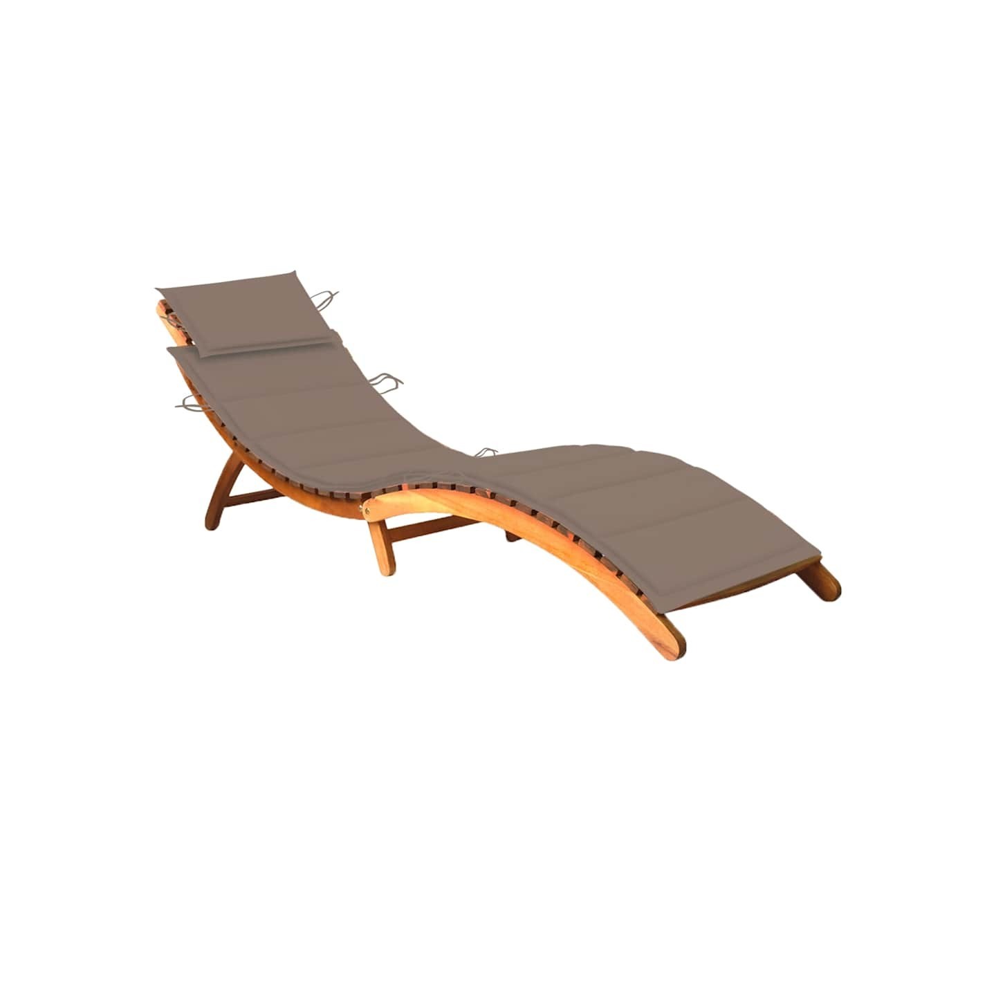 Chaise longue de jardin avec coussin Bois d'acacia solide
