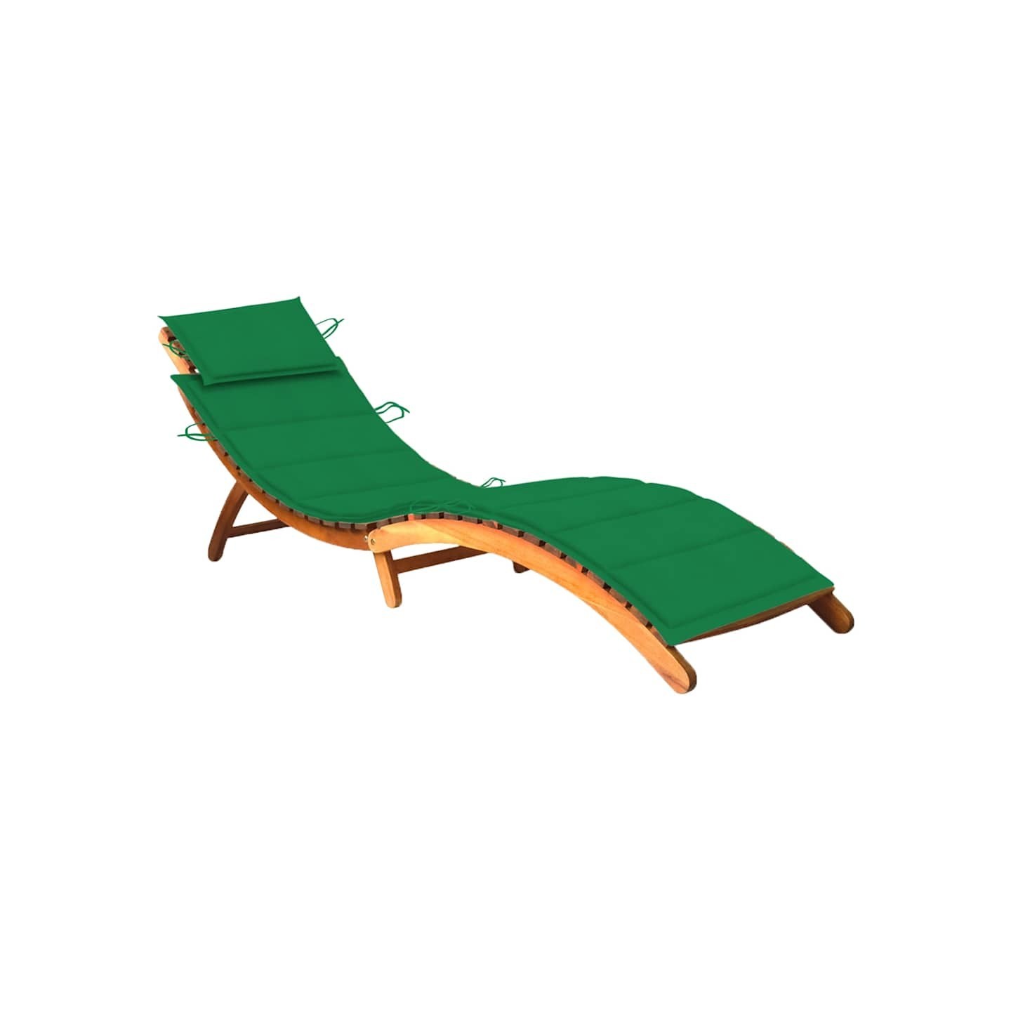 Chaise longue de jardin avec coussin Bois d'acacia solide