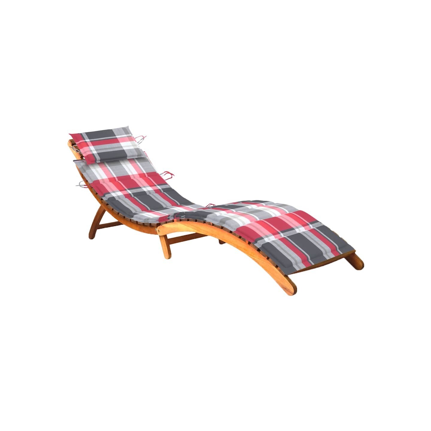 Chaise longue de jardin avec coussin Bois d'acacia solide