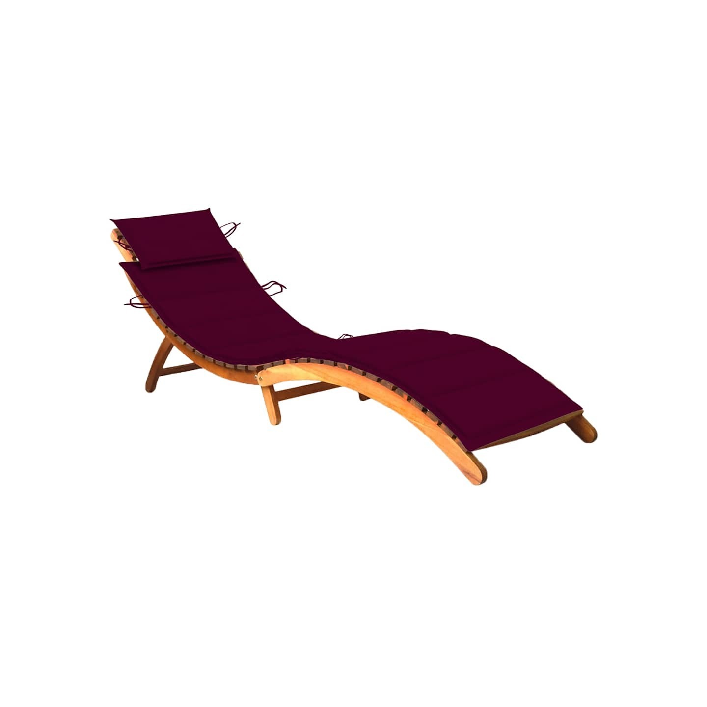 Chaise longue de jardin avec coussin Bois d'acacia solide