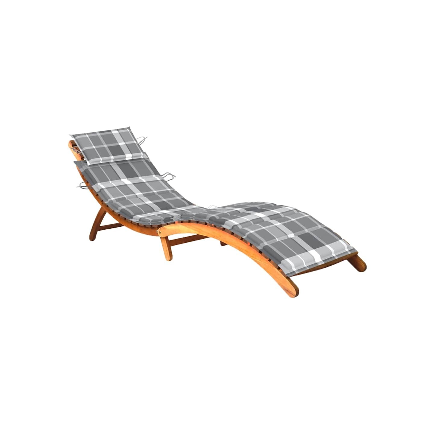 Chaise longue de jardin avec coussin Bois d'acacia solide
