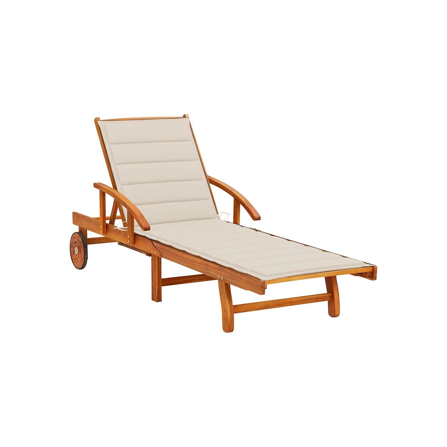 Chaise longue de jardin avec coussin Bois d'acacia solide