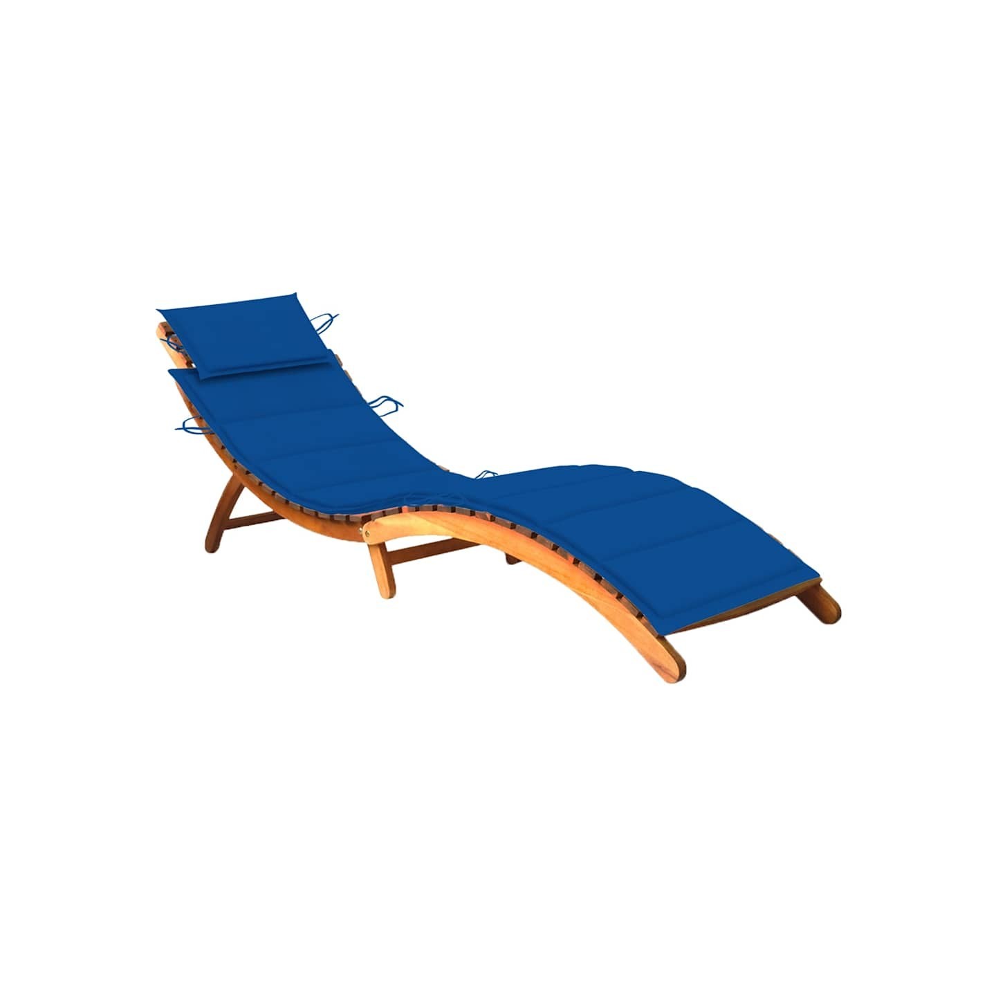 Chaise longue de jardin avec coussin Bois d'acacia solide
