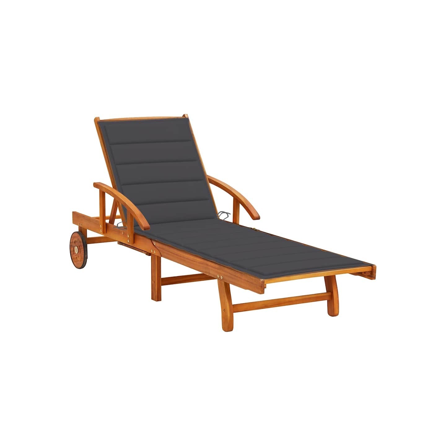 Chaise longue de jardin avec coussin Bois d'acacia solide