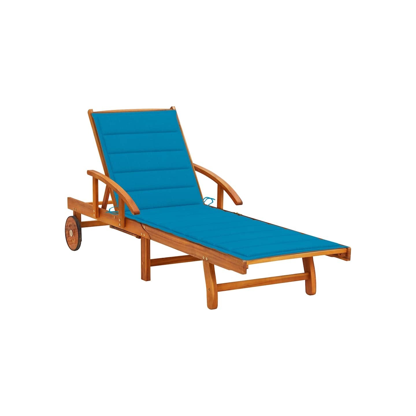 Chaise longue de jardin avec coussin Bois d'acacia solide