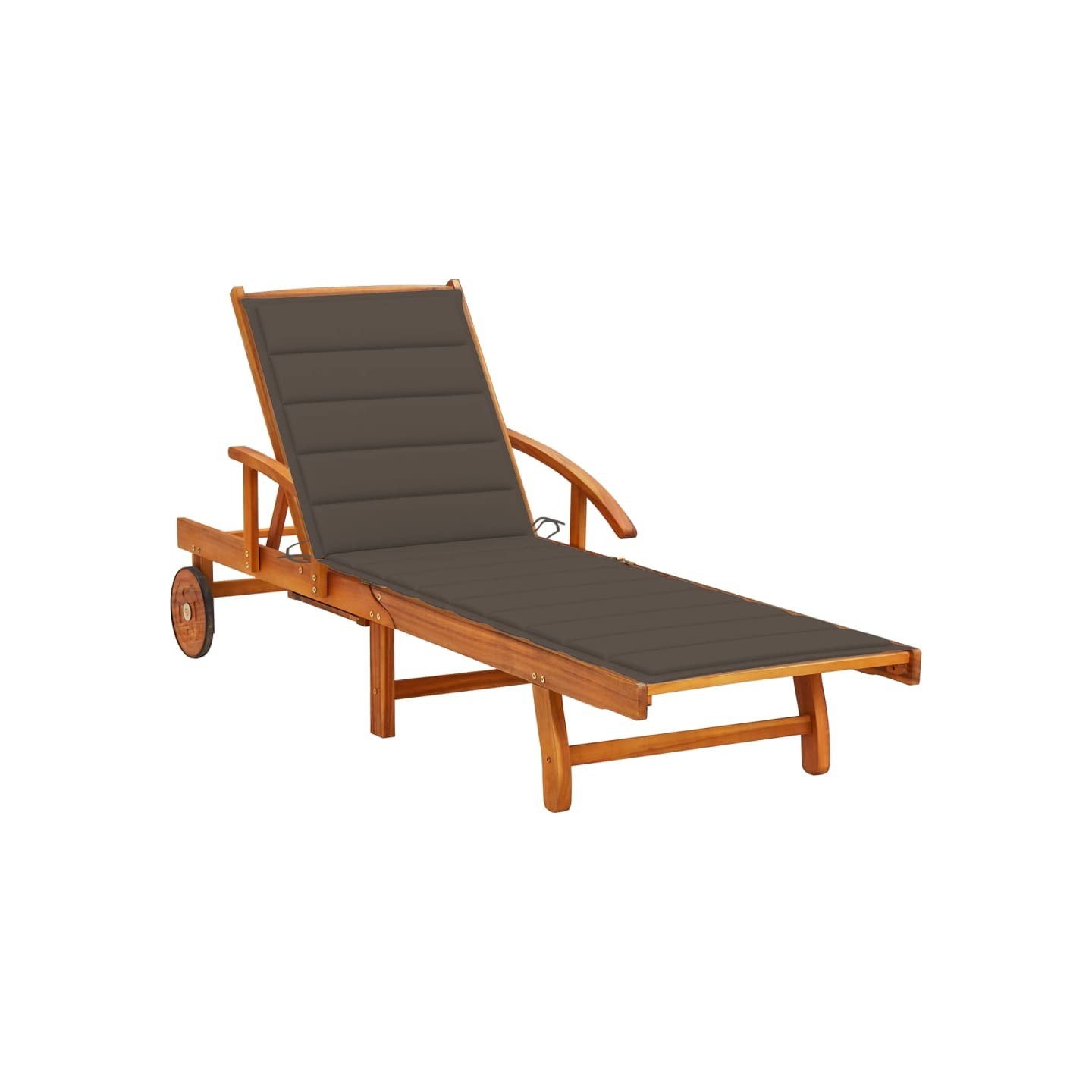Chaise longue de jardin avec coussin Bois d'acacia solide