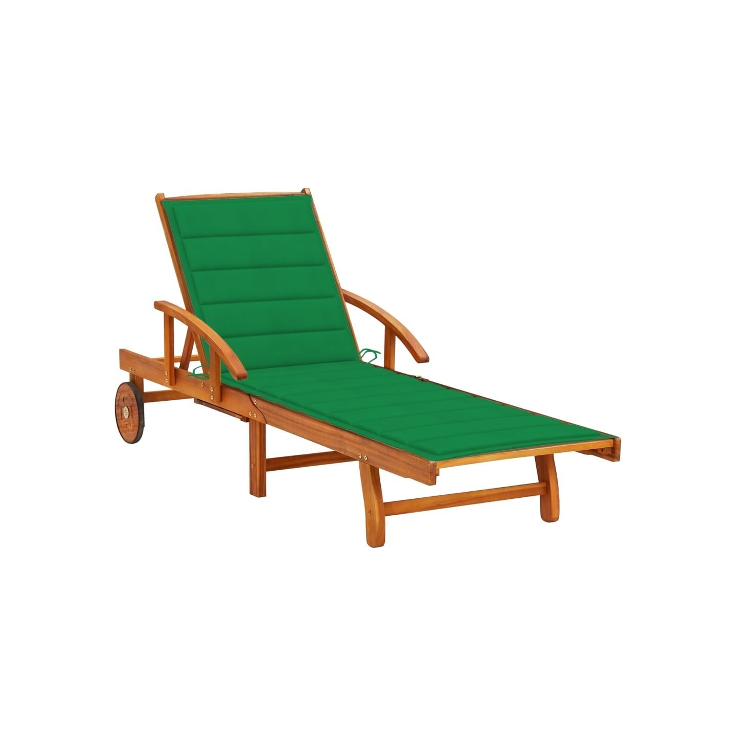 Chaise longue de jardin avec coussin Bois d'acacia solide