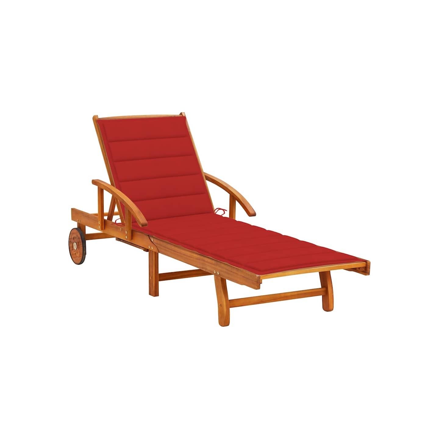 Chaise longue de jardin avec coussin Bois d'acacia solide