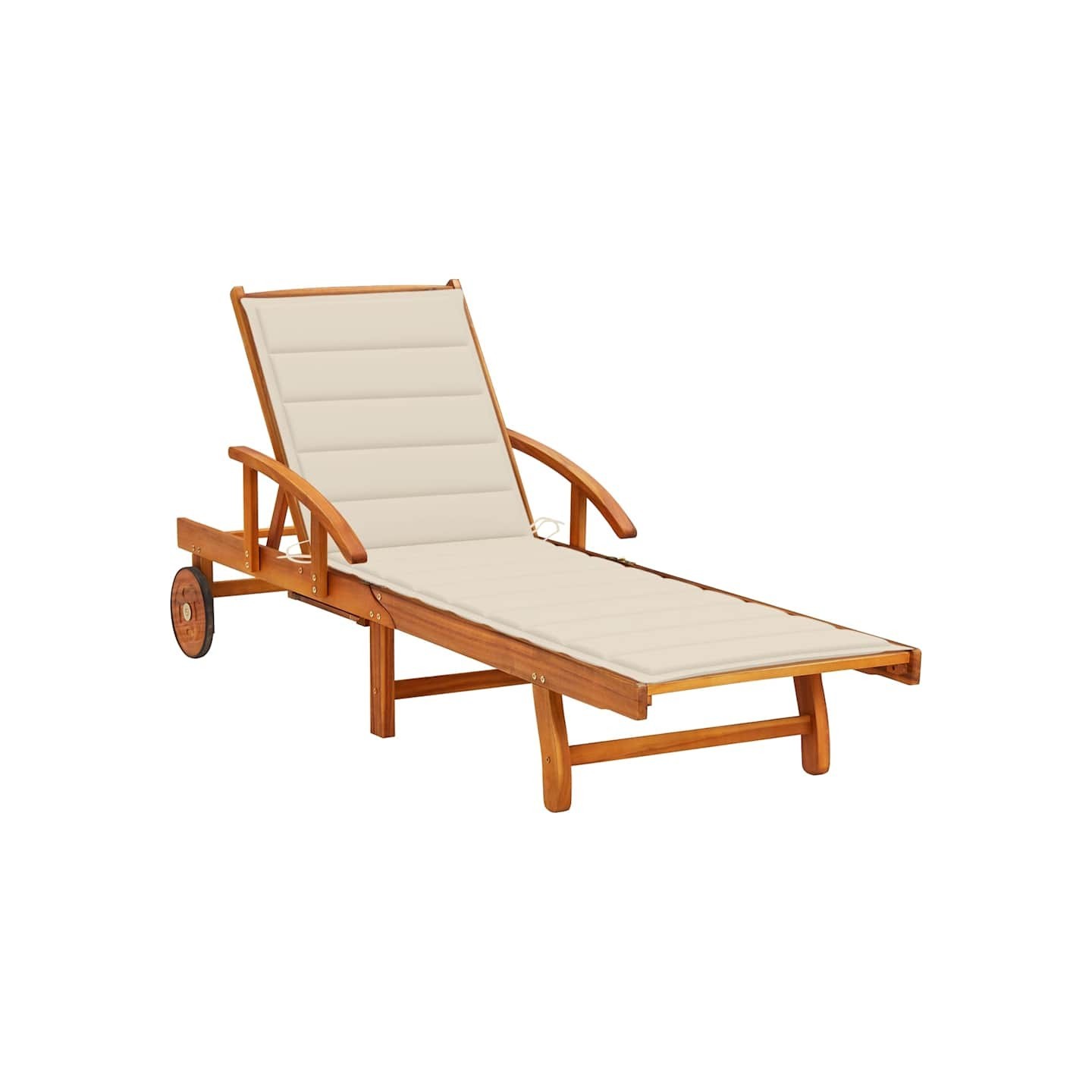 Chaise longue de jardin avec coussin Bois d'acacia solide