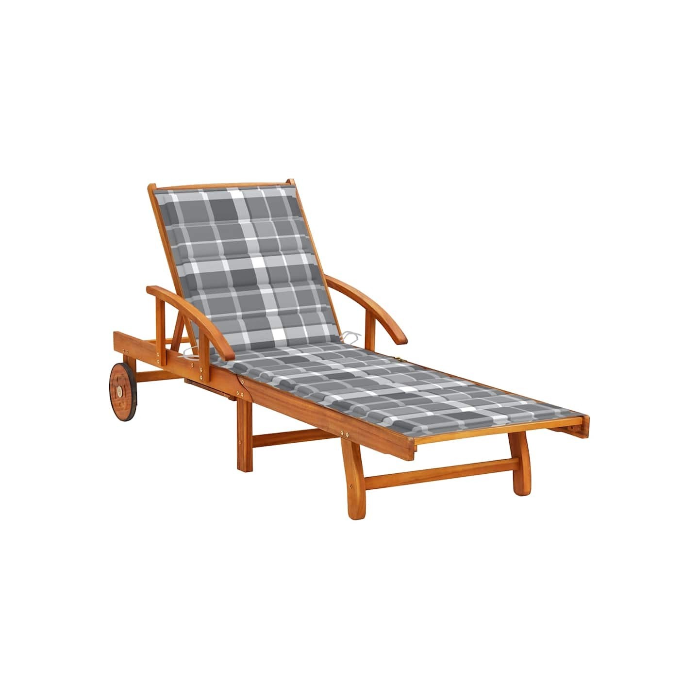 Chaise longue de jardin avec coussin Bois d'acacia solide