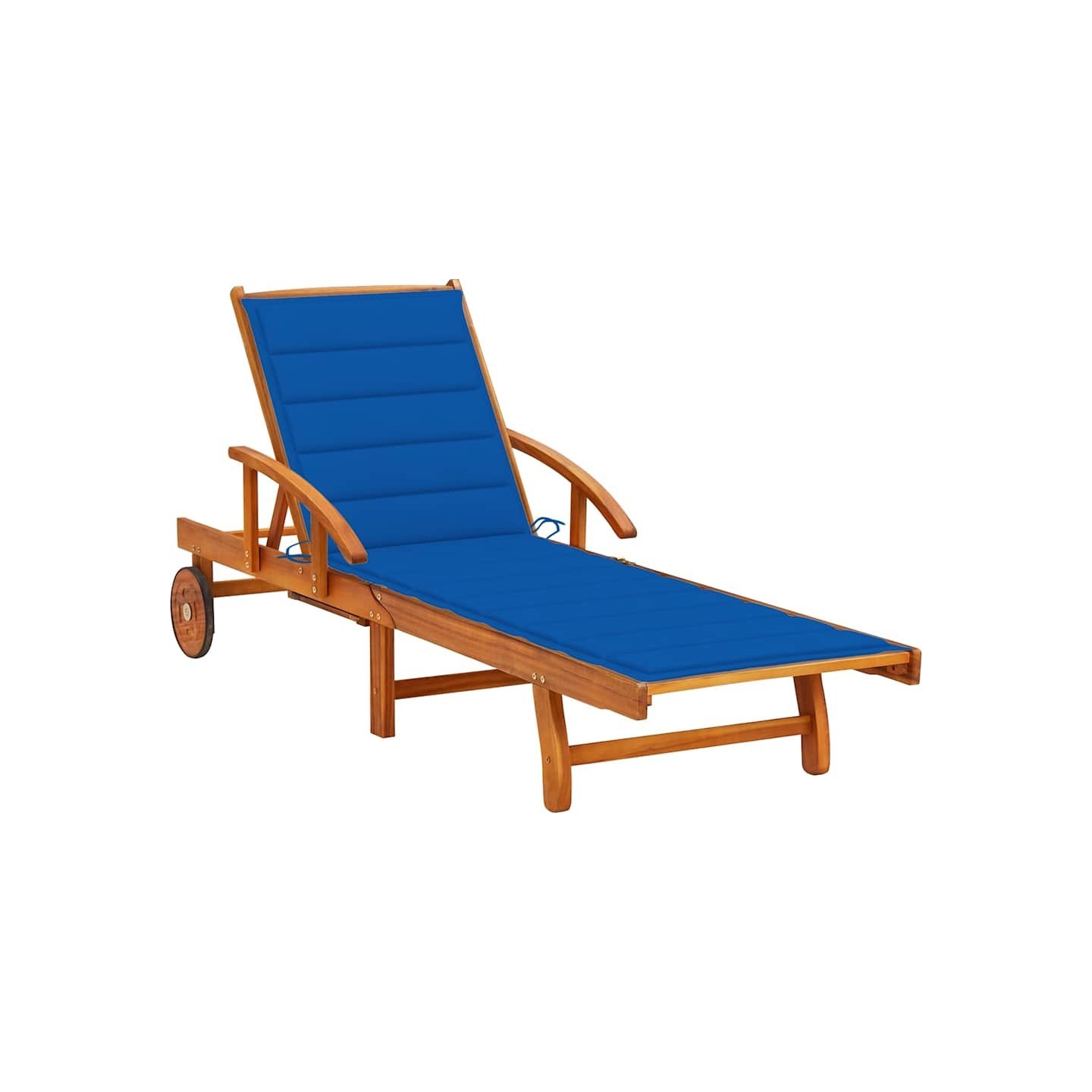 Chaise longue de jardin avec coussin Bois d'acacia solide