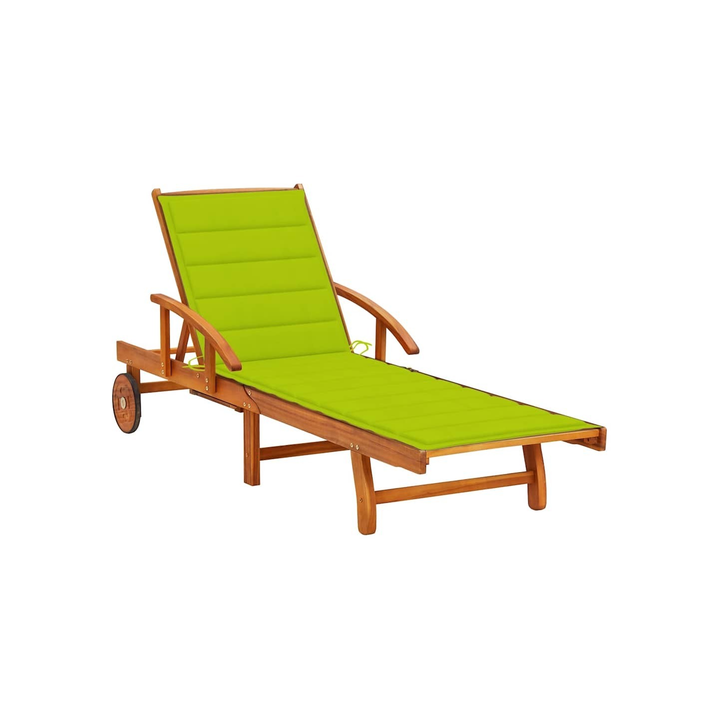 Chaise longue de jardin avec coussin Bois d'acacia solide