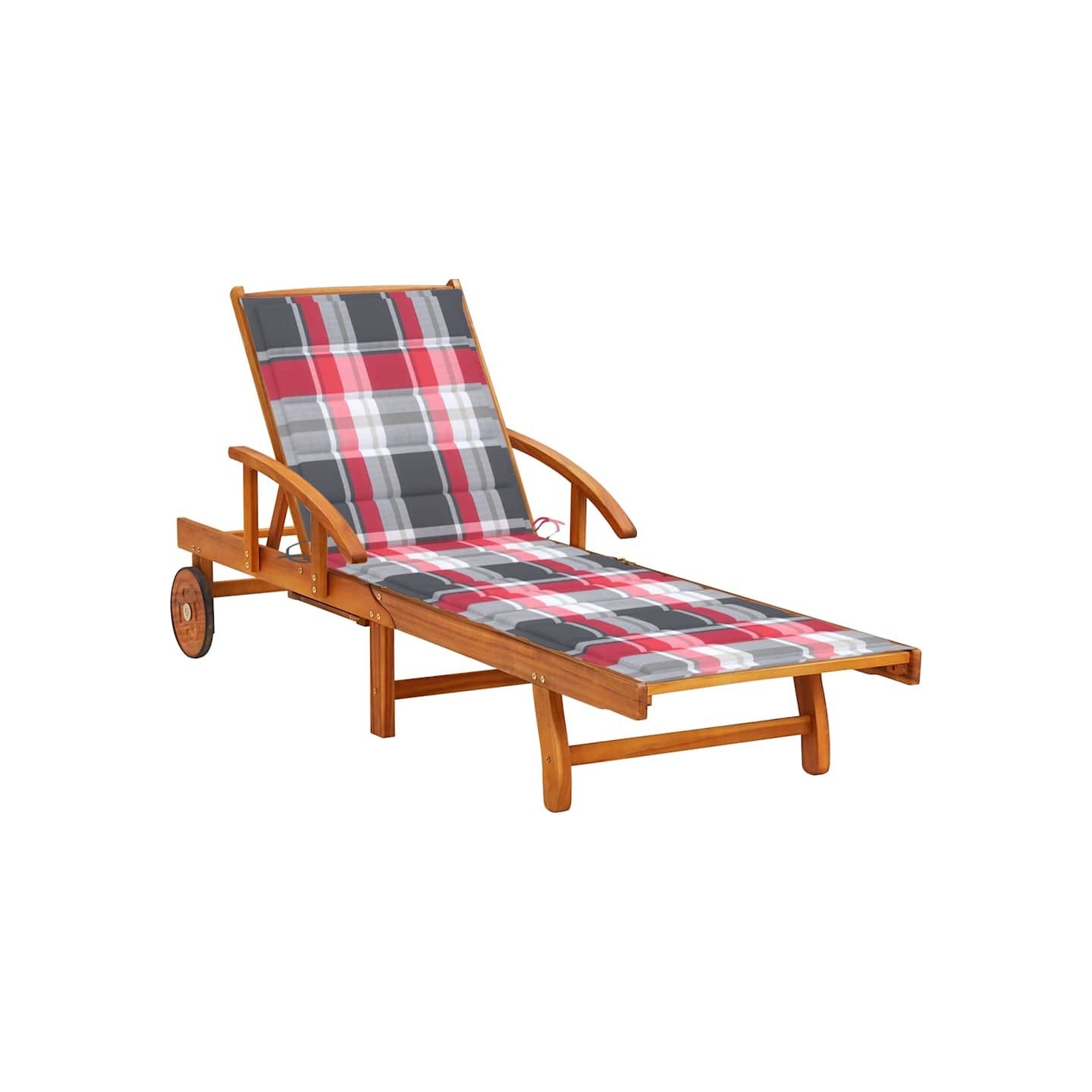 Chaise longue de jardin avec coussin Bois d'acacia solide
