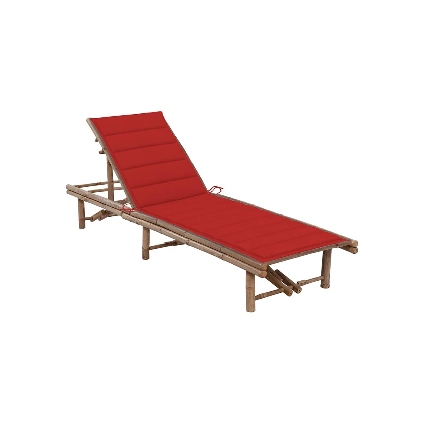 Chaise longue de jardin avec coussin Bambou