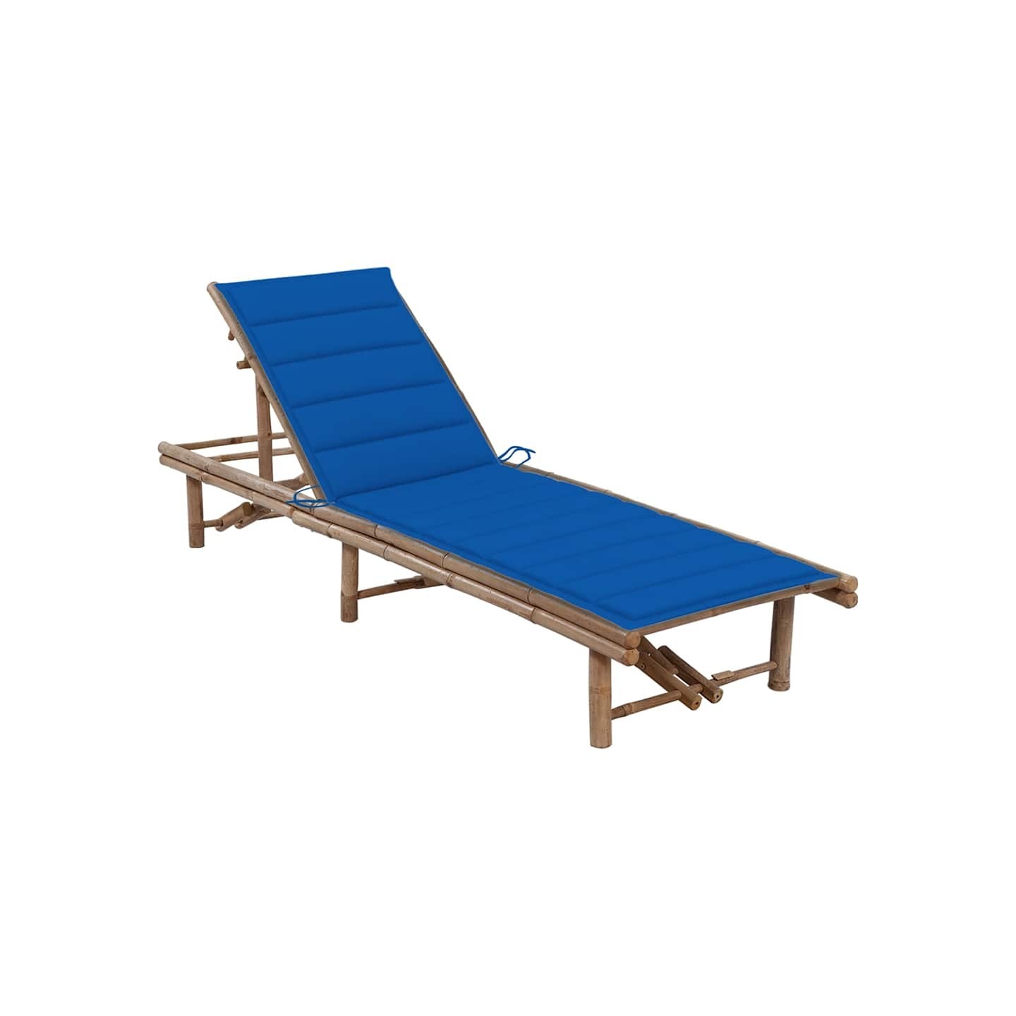 Chaise longue de jardin avec coussin Bambou