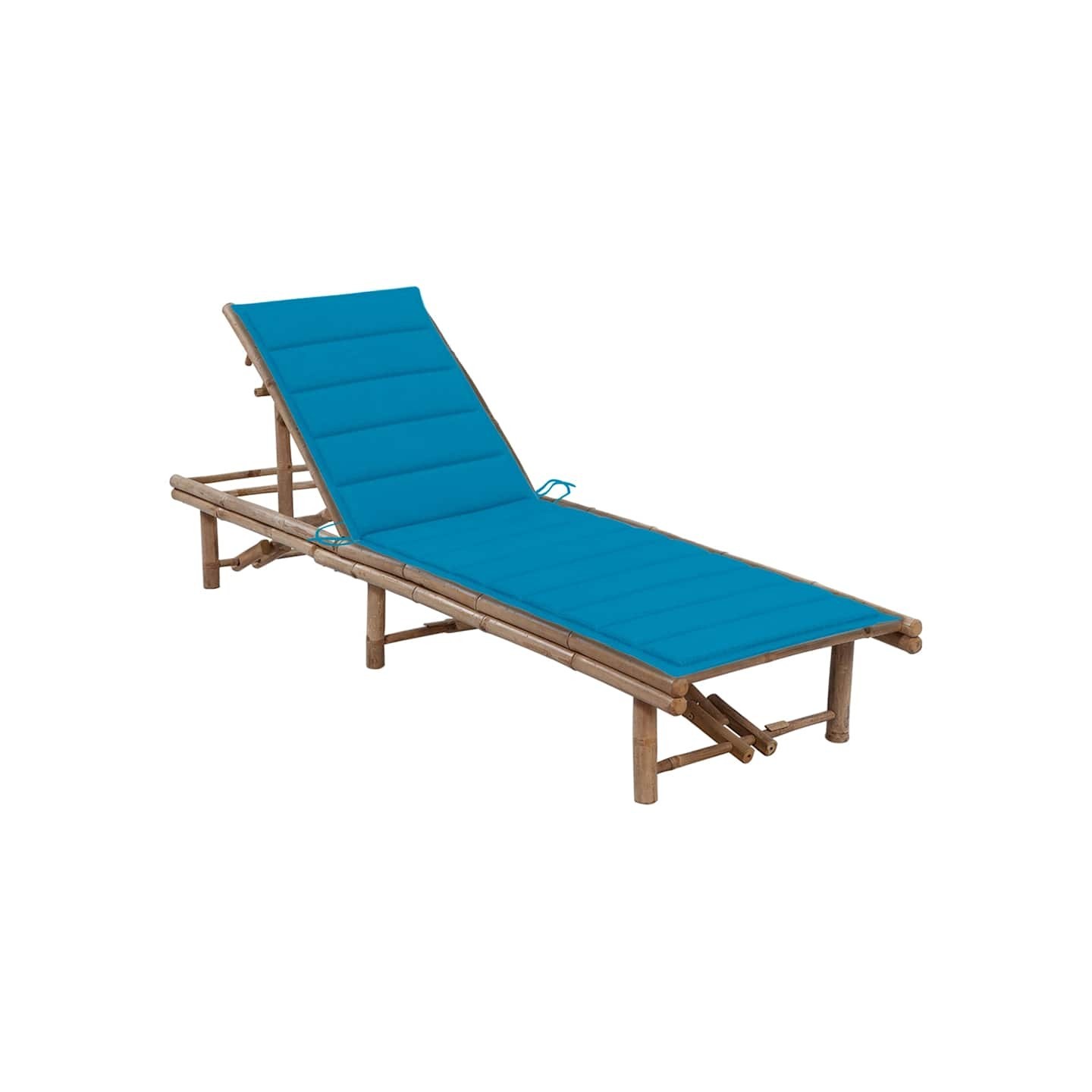 Chaise longue de jardin avec coussin Bambou
