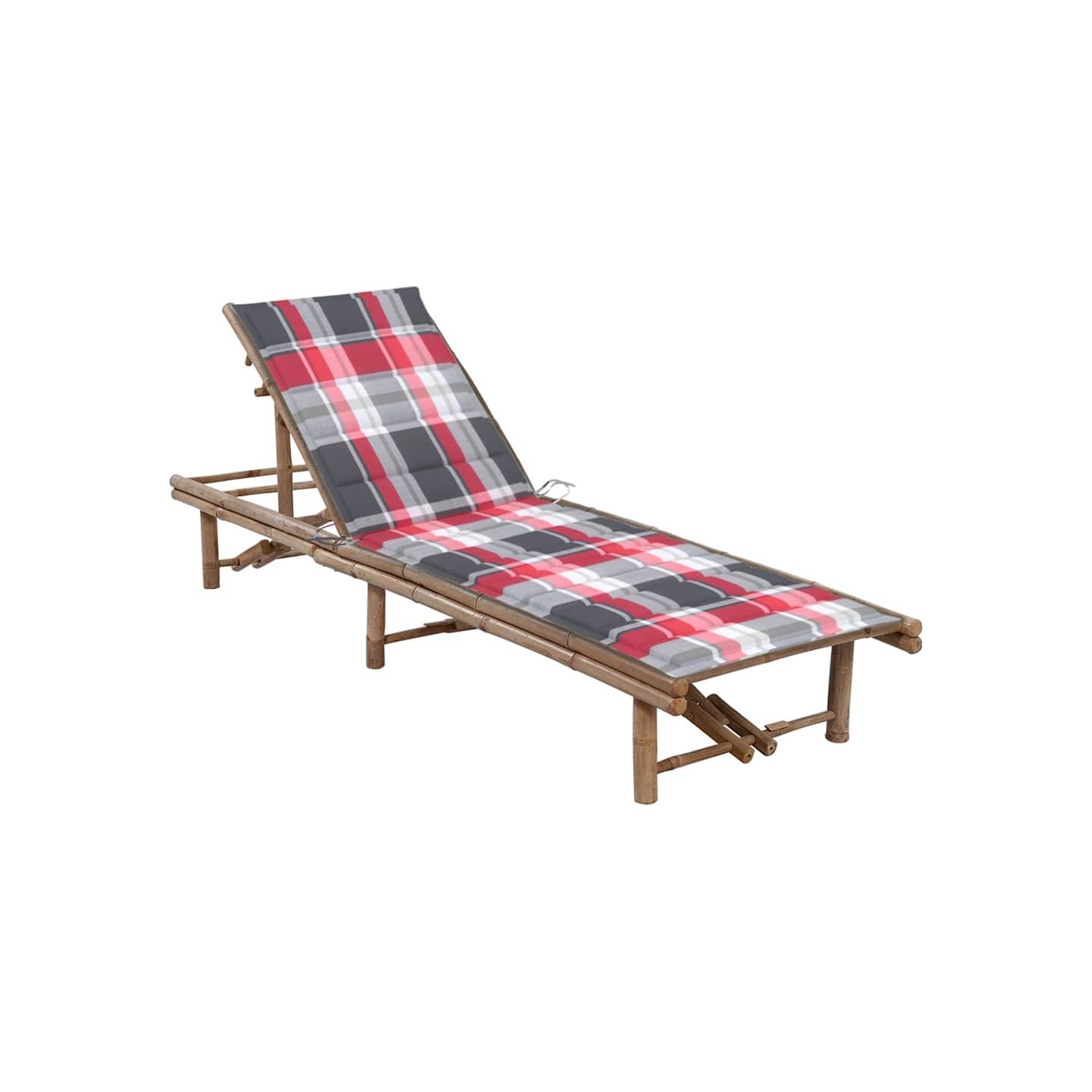 Chaise longue de jardin avec coussin Bambou
