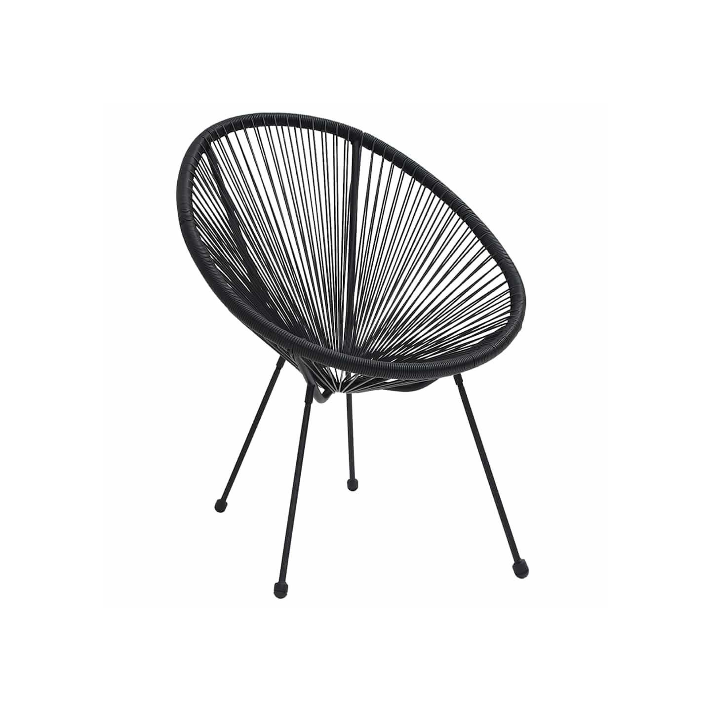Chaises de jardin en forme de lune lot de 2 Rotin Noir