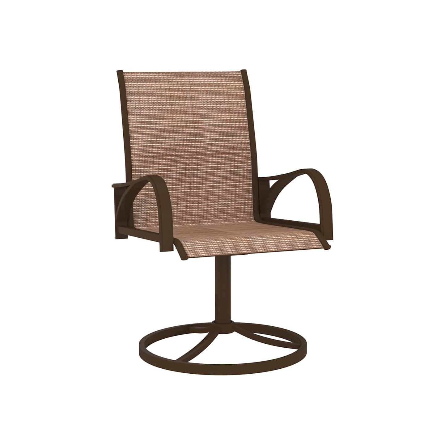 Chaises pivotantes de jardin lot de 2 Textilène et acier Marron